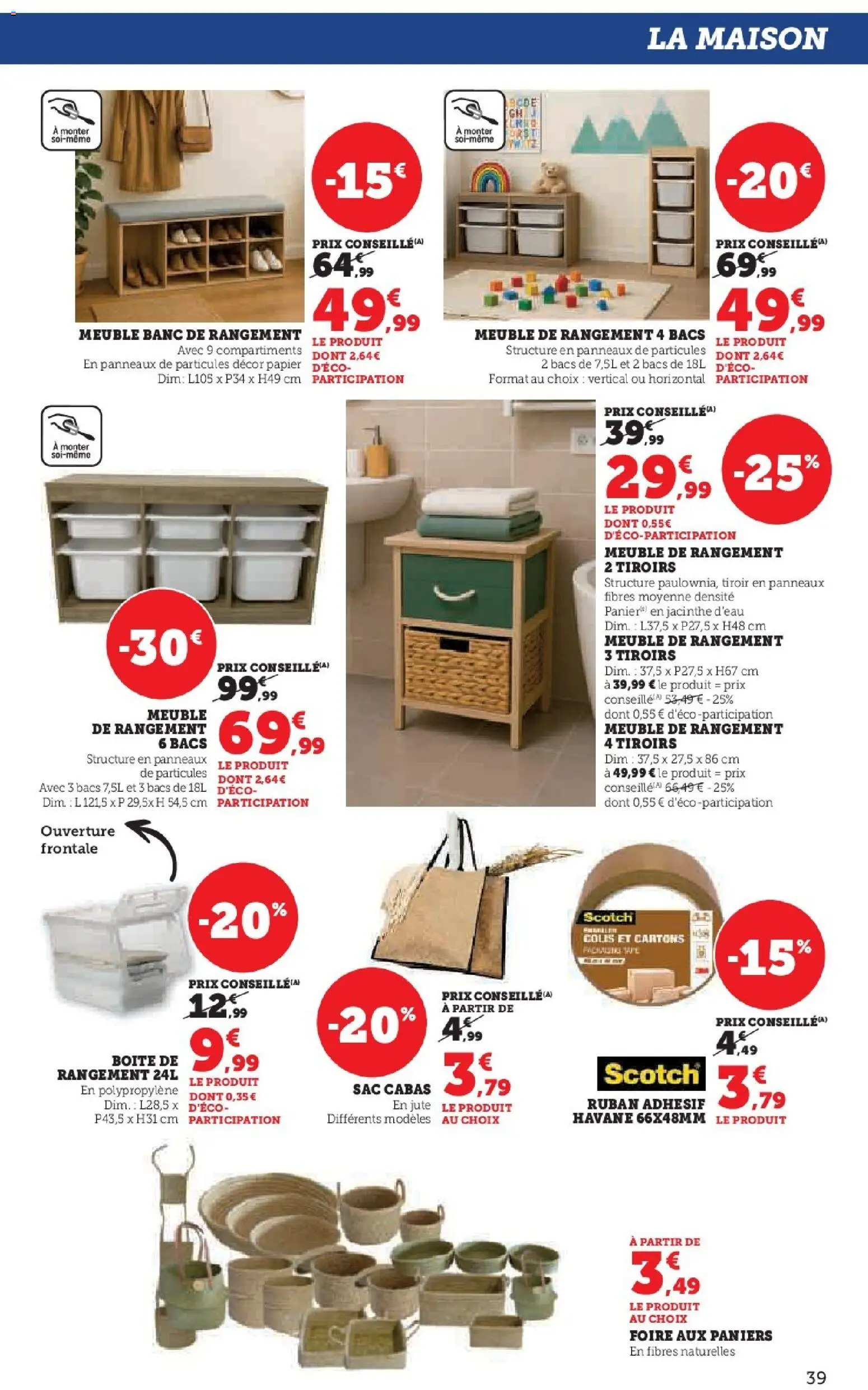 {H1} | Page: 39 | Produits: Meuble, Sac, Banc de rangement, Tiroirs