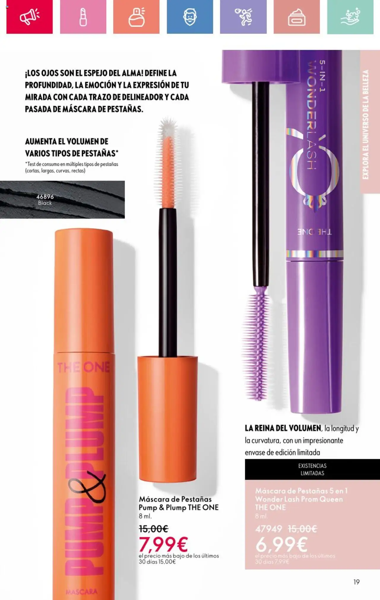 Oriflame - Catálogo Campaña 12 │ válido desde el 24.08.2025 | Página: 19 | Productos: Máscara, Delineador, Máscara de pestañas, Espejo