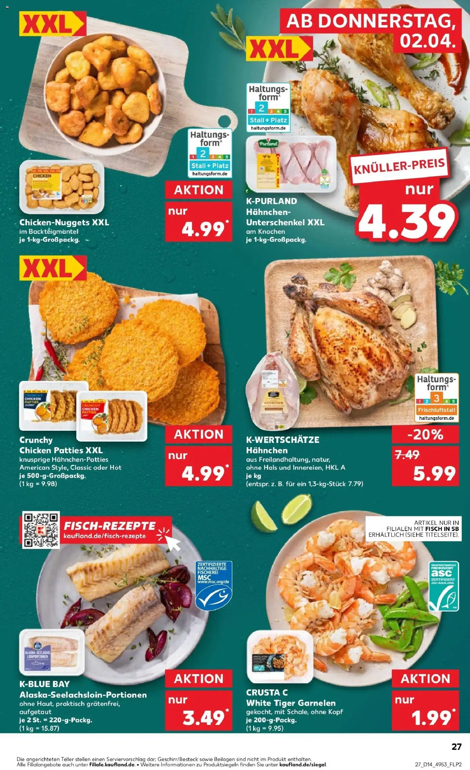 Kaufland Prospekt Erkelenz	 – gültig ab 30.03.2026 | Seite: 41 | Produkte: Hahnchen, Garnelen, Fisch, Tiger garnelen