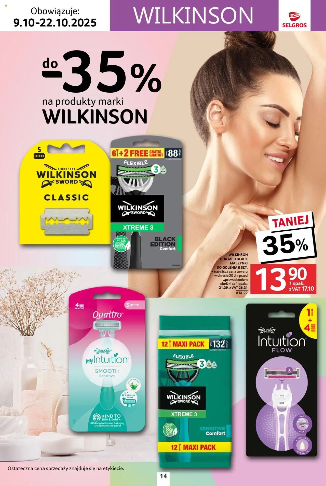 Selgros cash&carry Gazetka - Uroda od 09.10.2025 | Strona: 14 | Produkty: Maszynki do golenia
