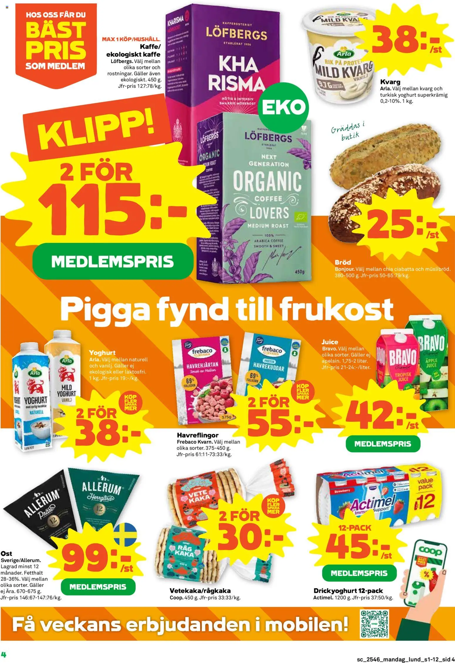 Stora Coop reklamblad aktuell från 10.11.2025 | Sida: 4 | Produkter: Kvarn, Bröd, Äpple, Kvarg