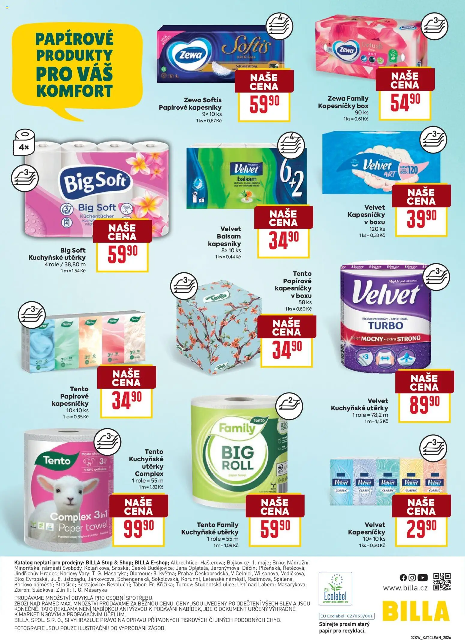 Billa leták - Vše pro úklid od 07.01.2026 | Strana: 8 | Produkty: Zewa deluxe, Kuchyňské utěrky, Deluxe, Velvet
