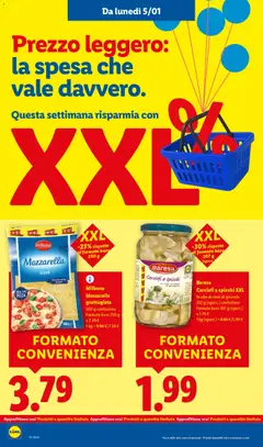 Anteprima del volantino Milbona Mozzarella grattugiata, 500 g confezione Formato base 250 g valido a partire dal 05.01.2026 | Pagina: 6