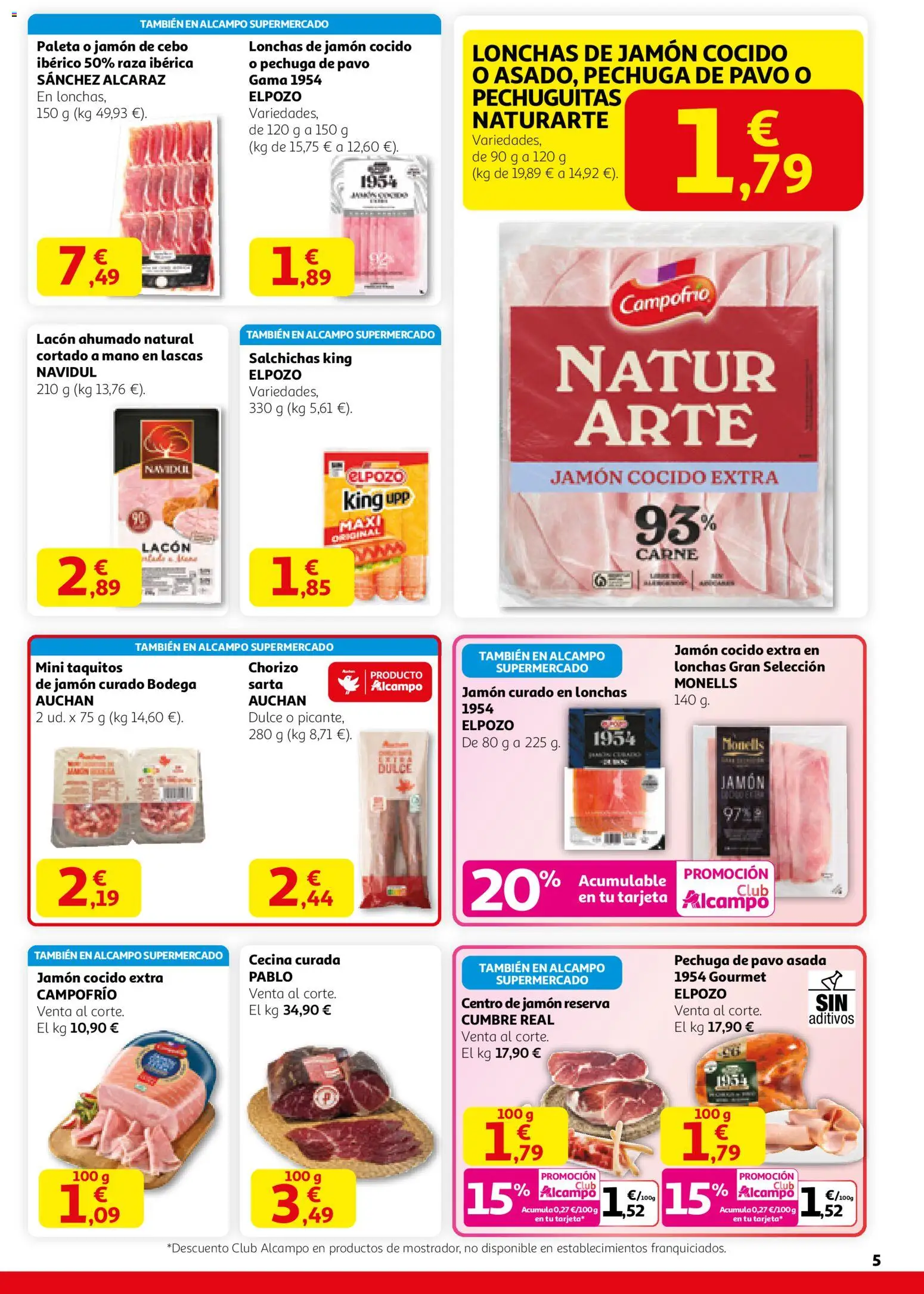 Alcampo - HP Nacional Unificado │ válido desde el 12.02.2026 | Página: 5 | Productos: Jamón, Jamón cocido