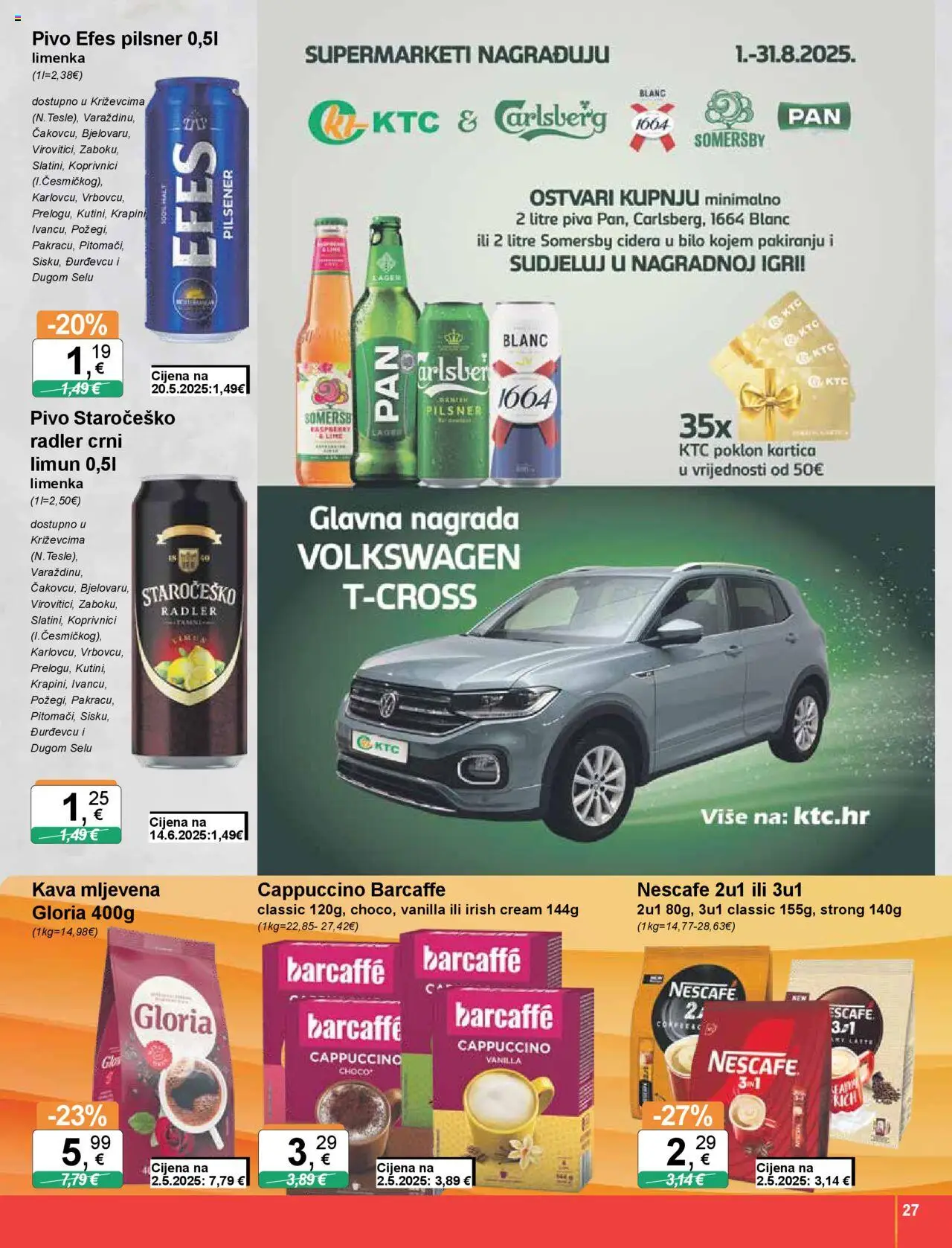 KTC katalog | vrijedi od 28.08.2025 | Stranica: 27 | Proizvodi: Radler, Nescafe, Limun, Somersby