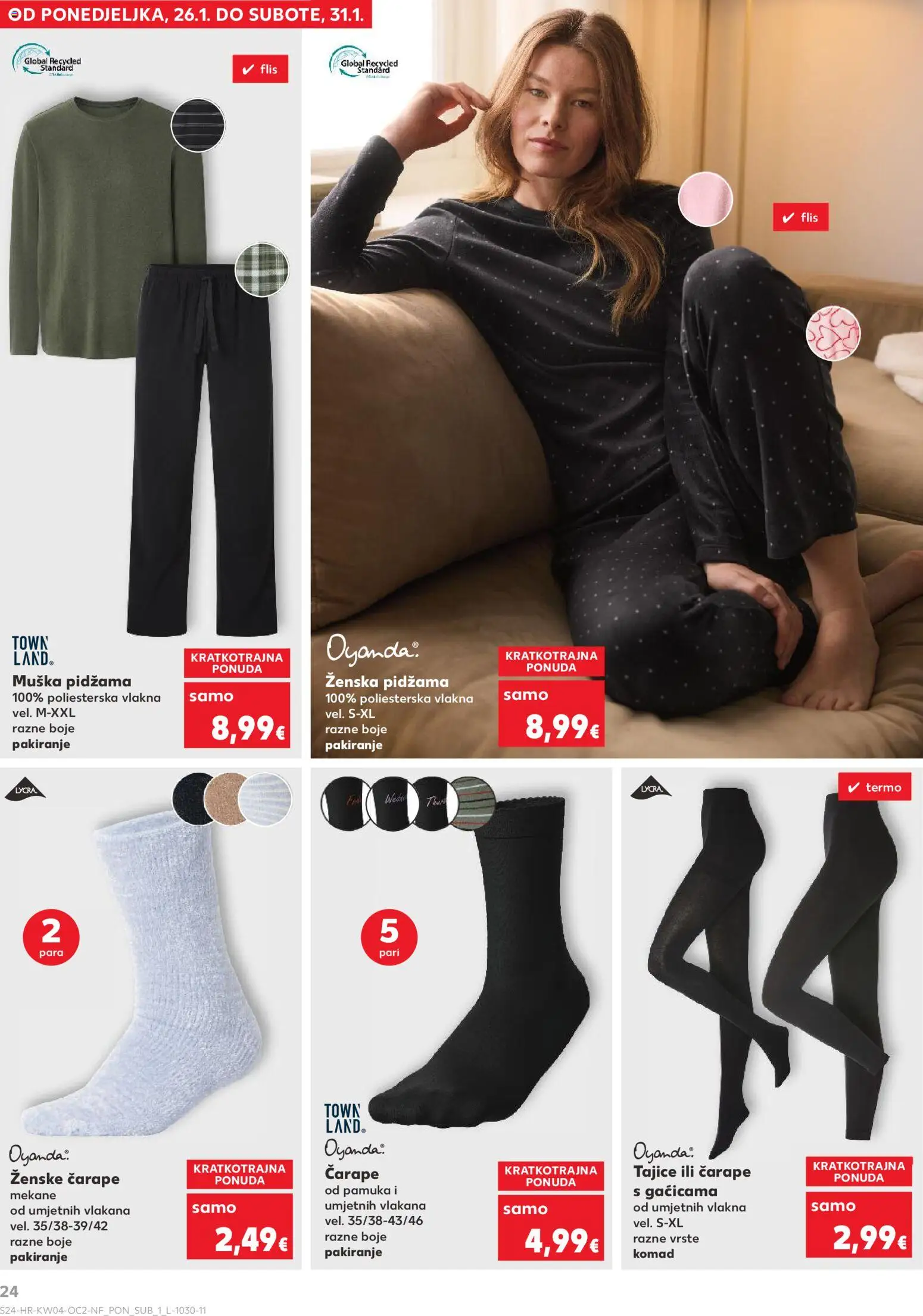 Kaufland katalog | vrijedi od 21.01.2026 | Stranica: 24 | Proizvodi: Čarape, Pidžama, Tajice
