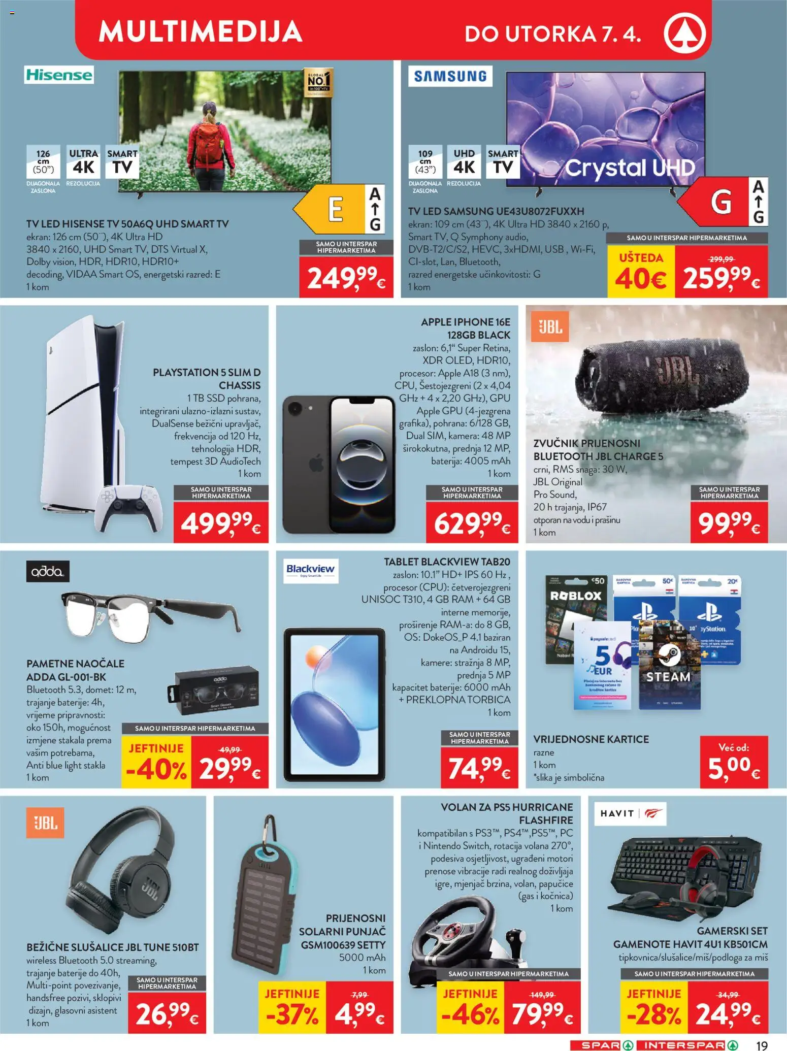 Spar katalog | vrijedi od 25.03.2026 | Stranica: 27 | Proizvodi: Tablet, Baterije, Playstation, Zvučnik