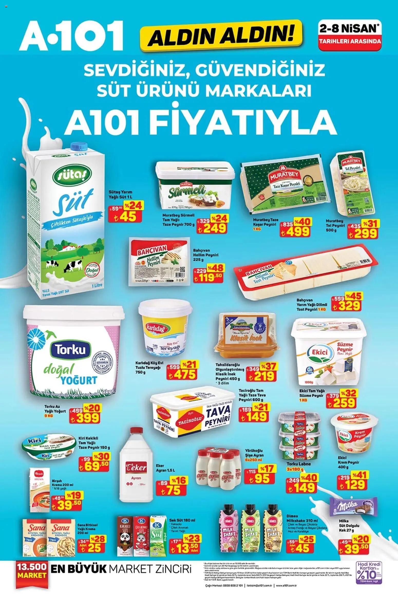 A101 - Katalog Aldın Aldın - 02.04.2026 tarihinden itibaren geçerlidir | Sayfa: 1 | Ürünler: Krem, Çikolata, Muz, Ekici