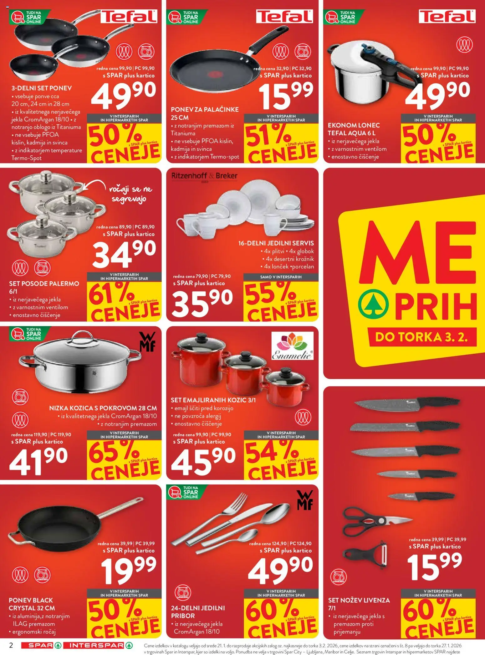 Novi Spar katalog ponudbe – veljaven od 21.01.2026 | Stran: 2 | Izdelki: Pribor, Palačinke