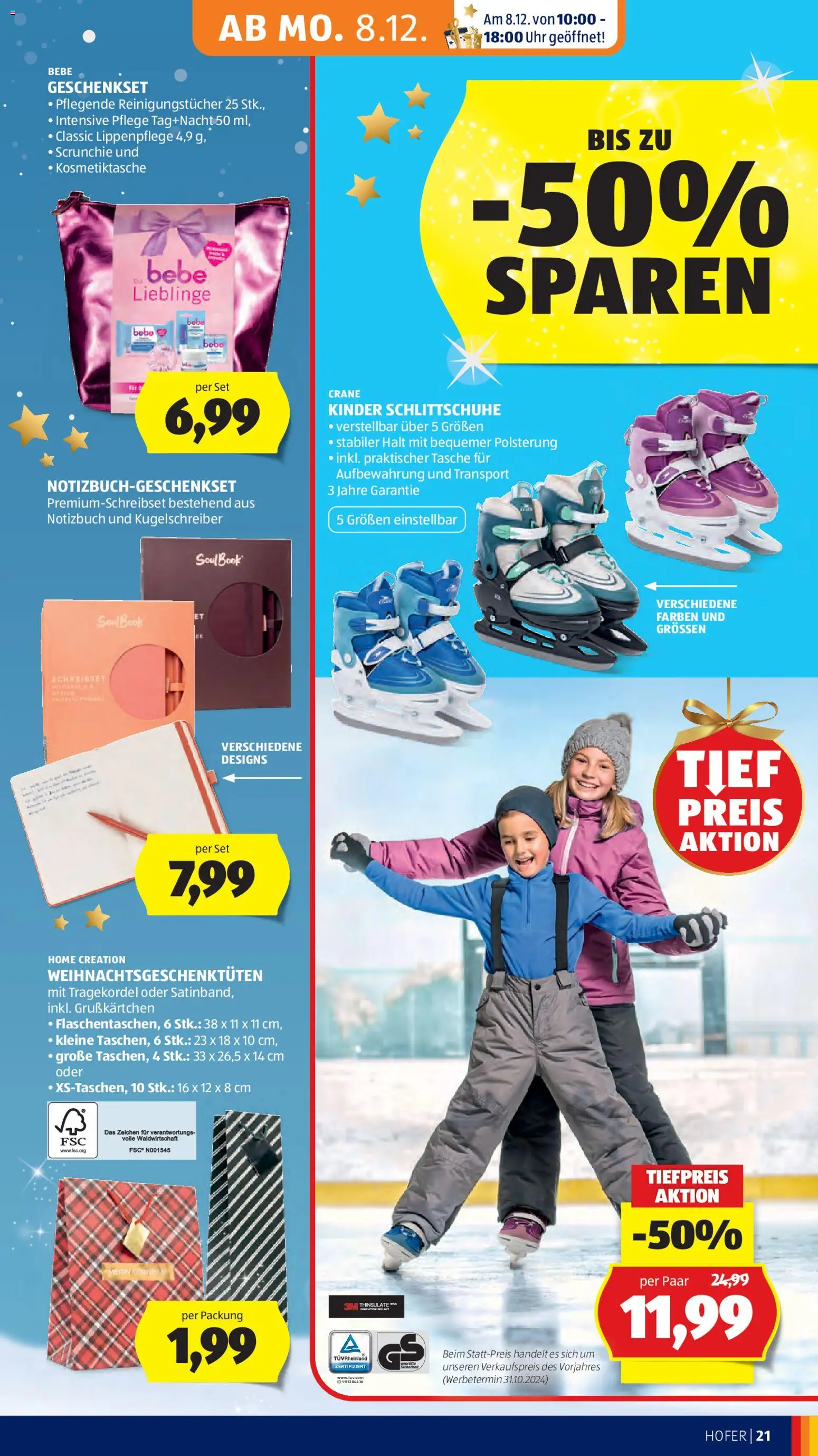 Hofer Flugblatt gültig ab 05.12.2025 | Seite: 35 | Produkte: Uhr, Notizbuch, Tasche, Reinigungstücher