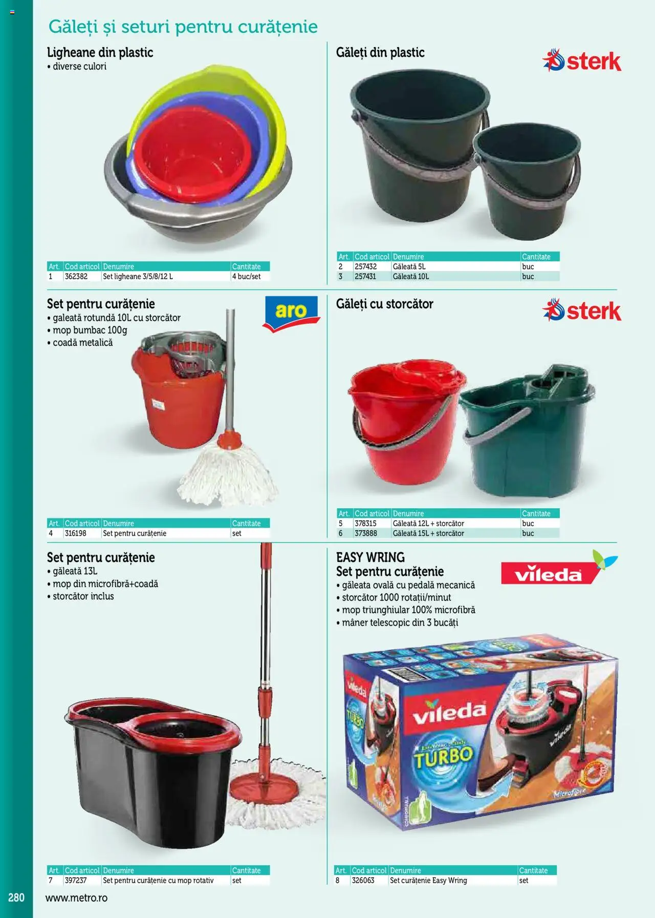 Noul catalog Metro – valabil de la 17.09.2025 | Pagină: 280 | Produse: Storcător, Mop, Mâner