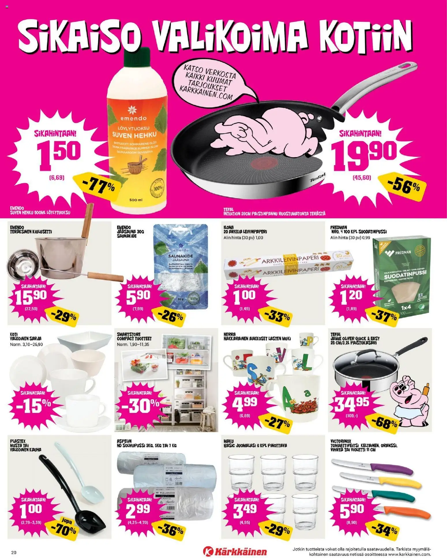 Kärkkäinen tarjoukset – voimassa 08.04.2026 alkaen | Sivu: 20 | Tuotteet: Leivinpaperi, Muki