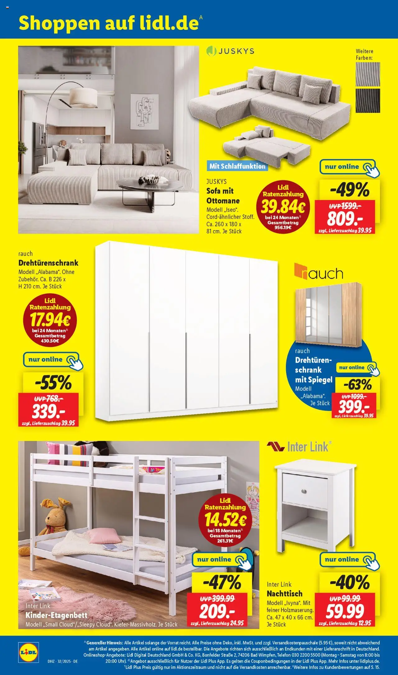 Lidl Prospekt 	 - gültig ab dem 04.08.2025 | Seite: 18 | Produkte: Nachttisch, Drehtürenschrank, Bad, Spiegel