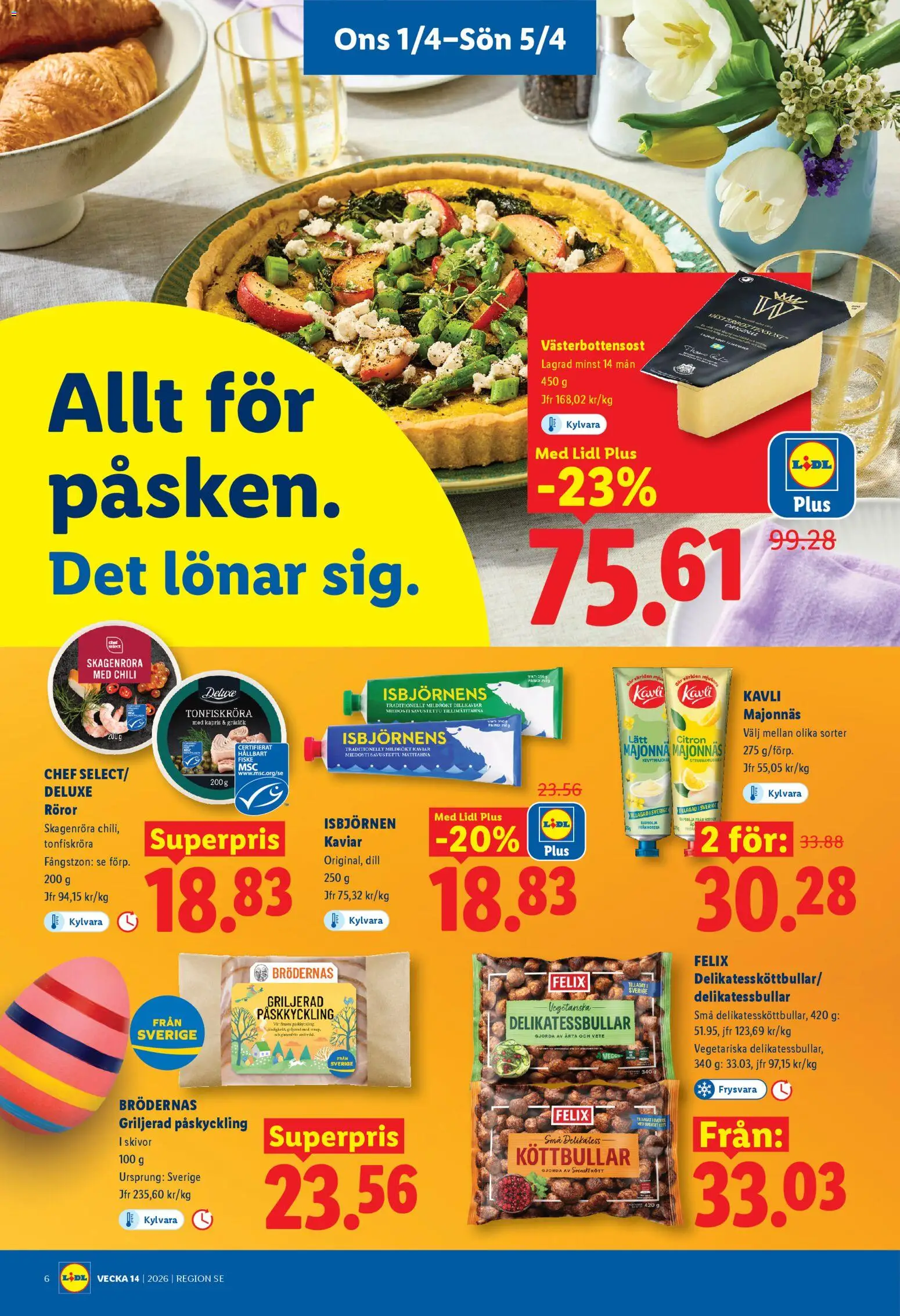 Lidl reklamblad aktuell från 01.04.2026 | Sida: 6 | Produkter: Köttbullar, Kapris, Chili, Citron