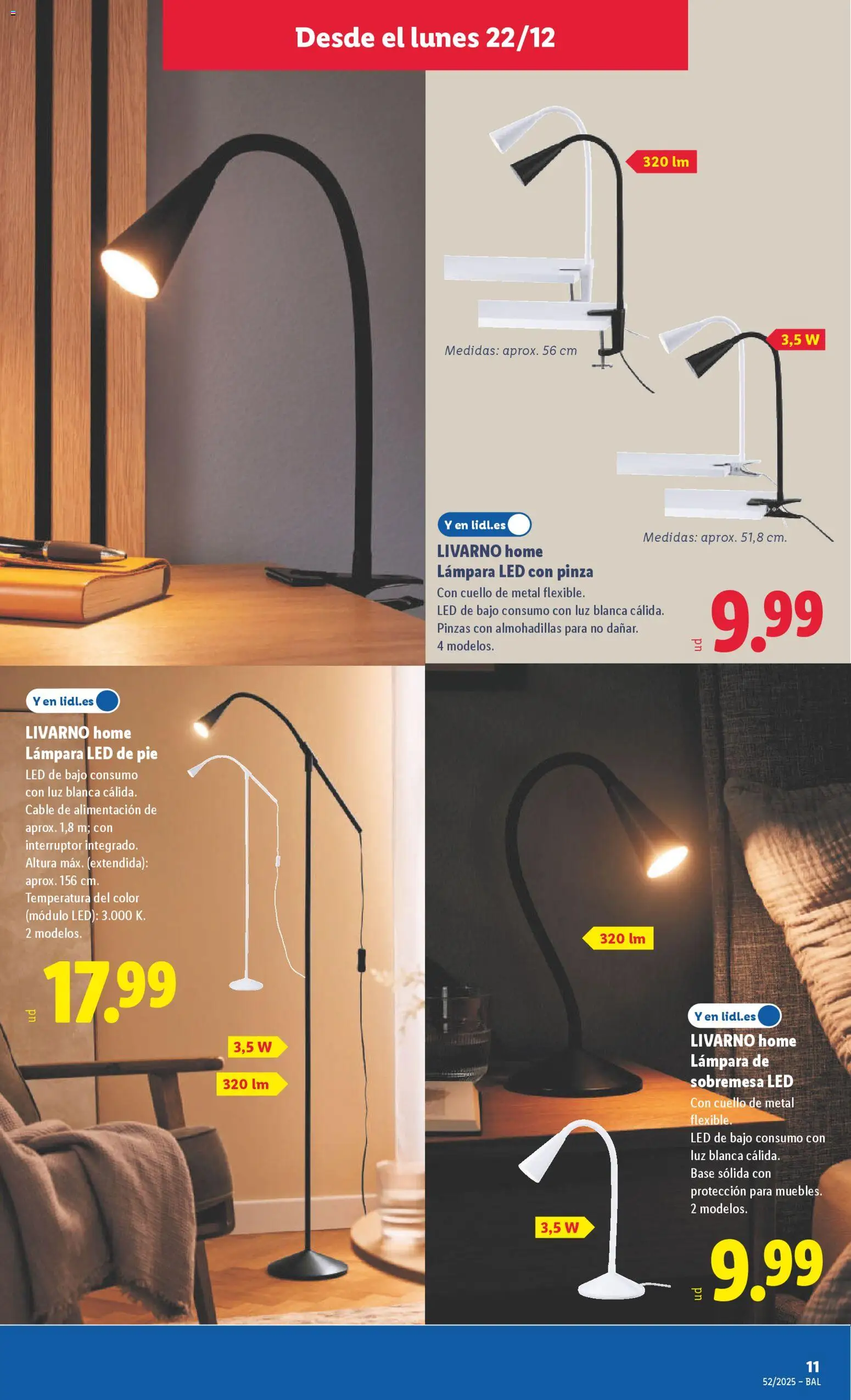 Lidl folleto de bazar │ válido desde el 22.12.2025 | Página: 21 | Productos: Cable, Lámpara