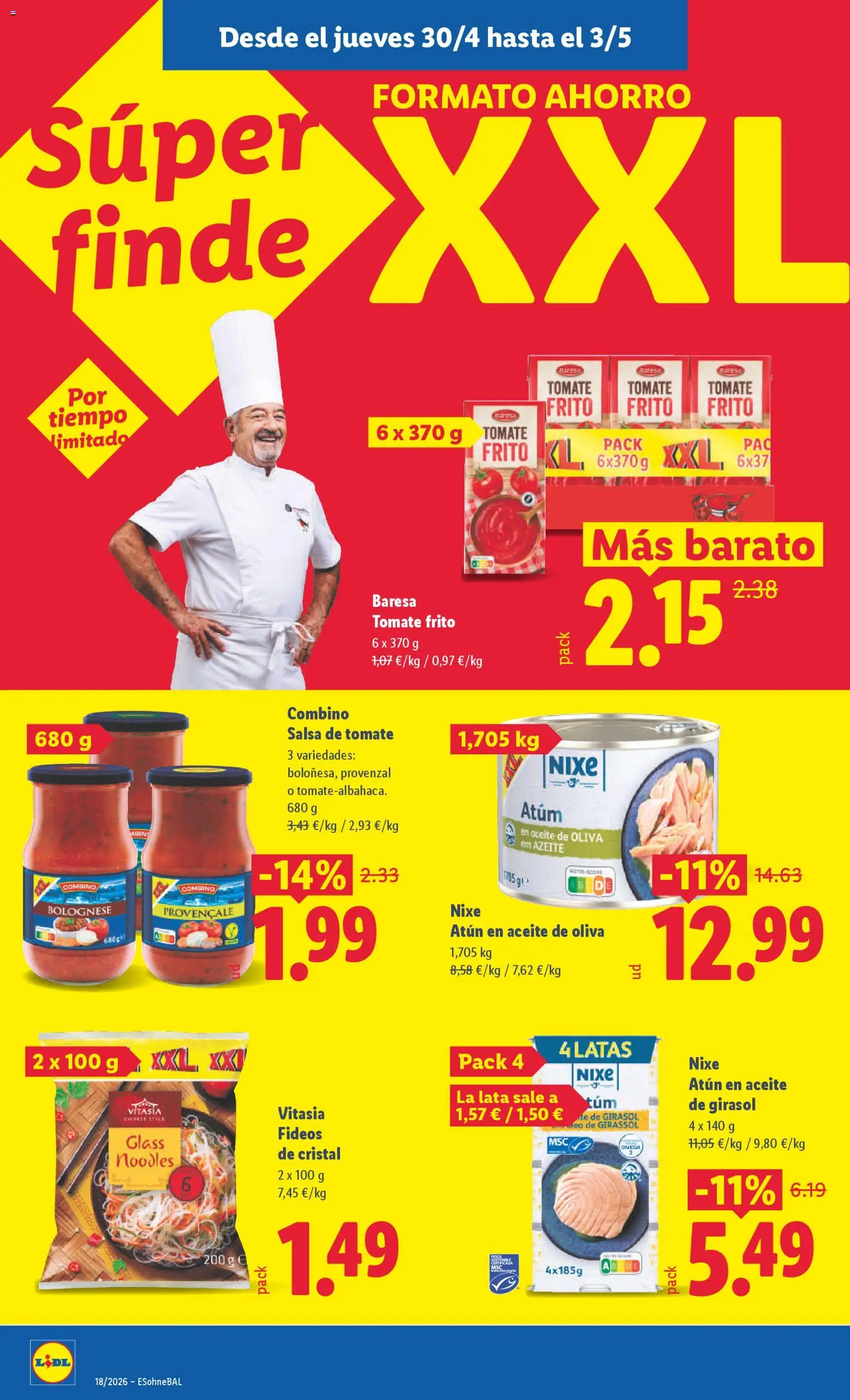 Lidl folleto │ válido desde el 27.04.2026 | Página: 36 | Productos: Aceite, Fideos, Salsa de tomate, Aceite de oliva