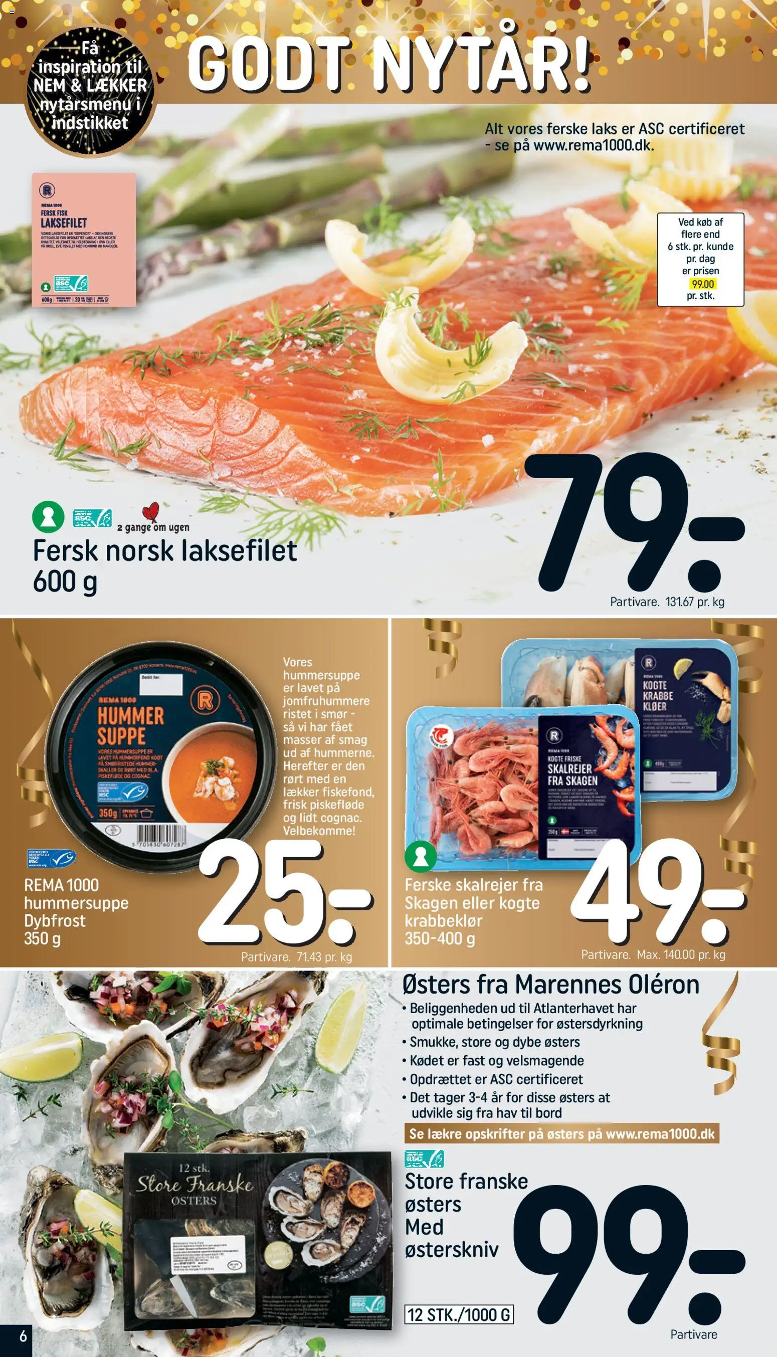 Rema 1000 tilbudsavis – gyldig fra 27.12.2025 | Side: 6 | Produkter: Smør, Fisk, Hummer, Honning