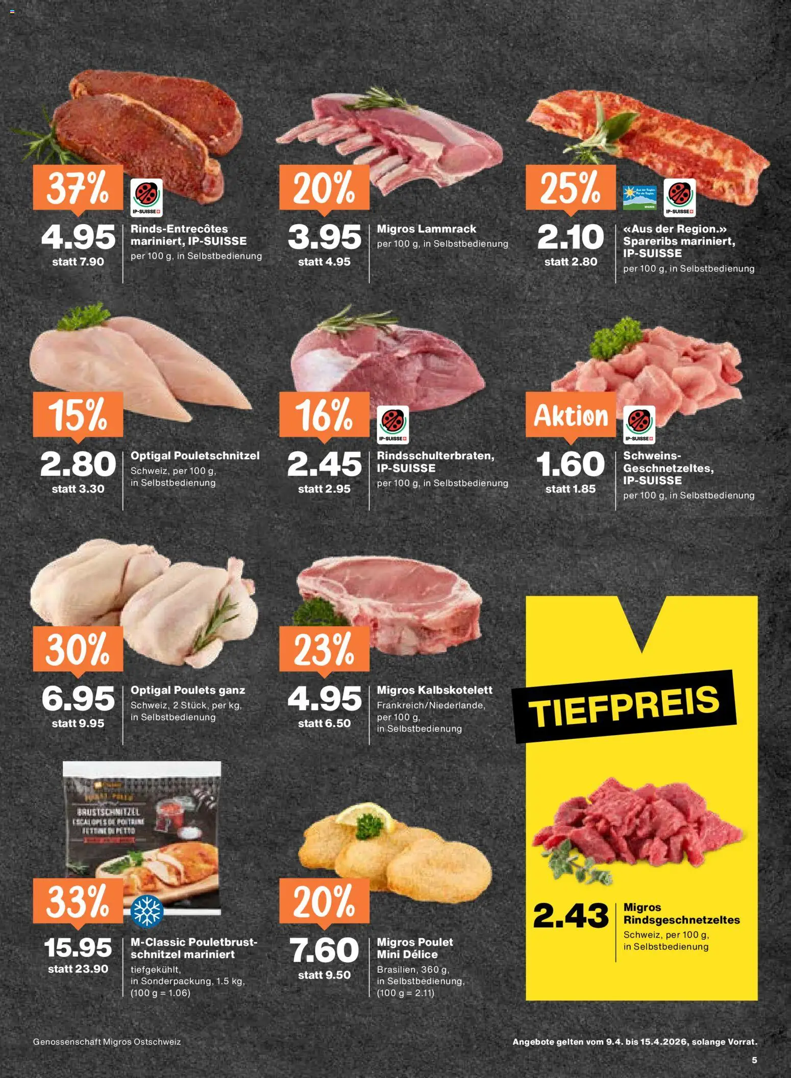 Migros aktionen – gültig ab 09.04.2026 | Seite: 5 | Produkte: Pouletbrust