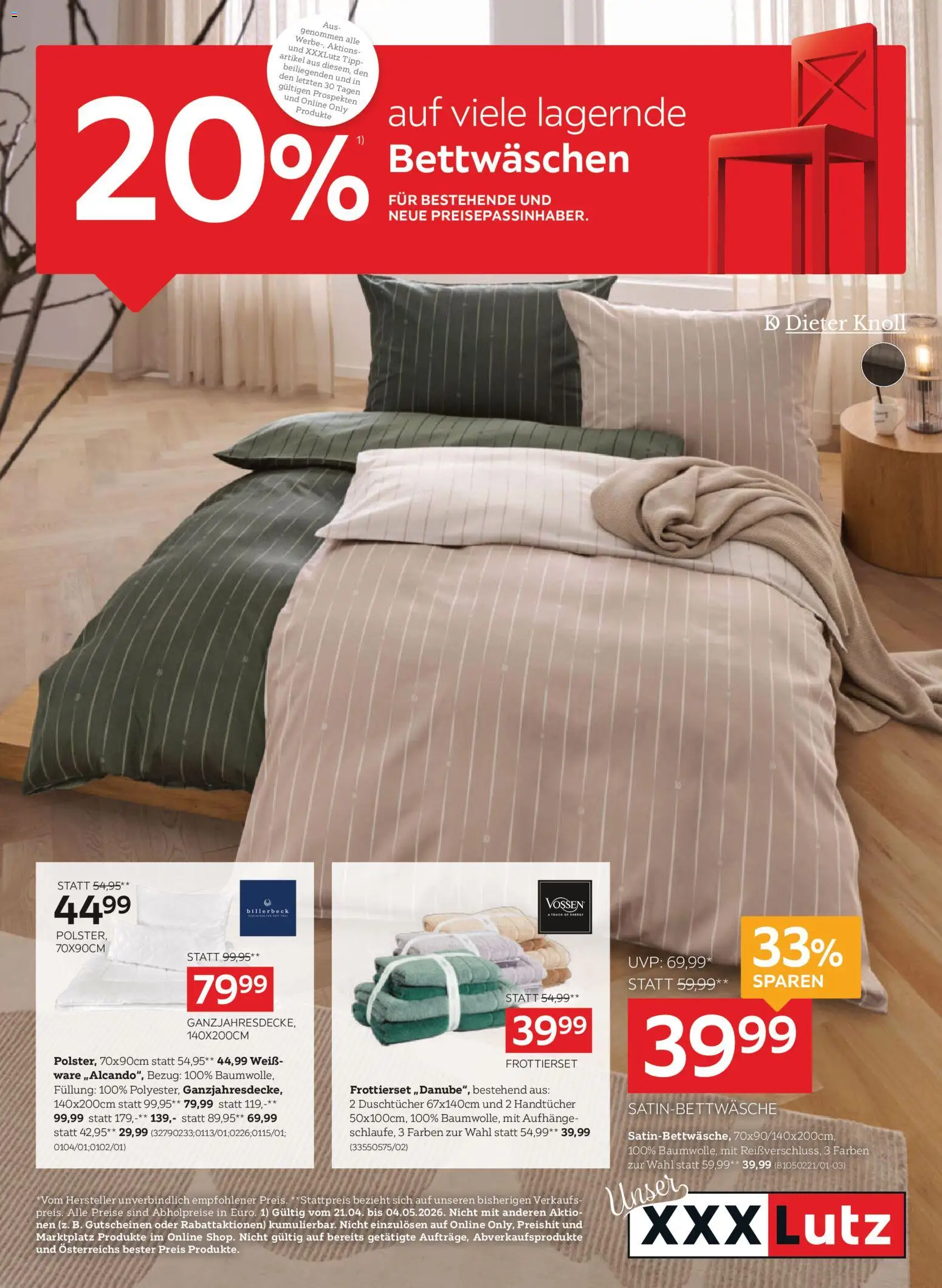 XXXLutz Bettwäschen gültig ab 21.04.2026 | Seite: 1