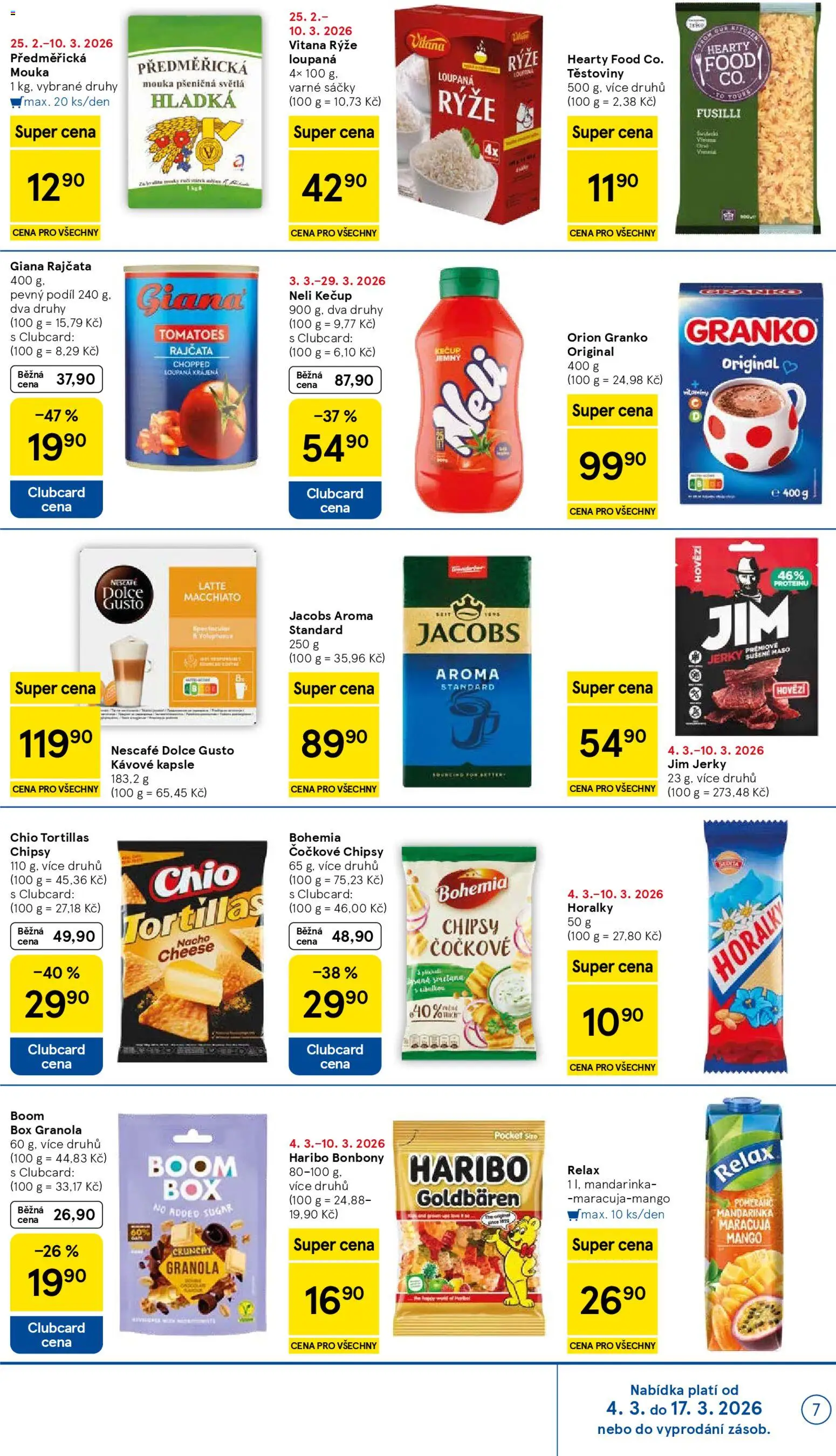 Tesco leták - Hypermarket od 04.03.2026 | Strana: 7 | Produkty: Maracuja, Granola, Rajčata, Kávové kapsle