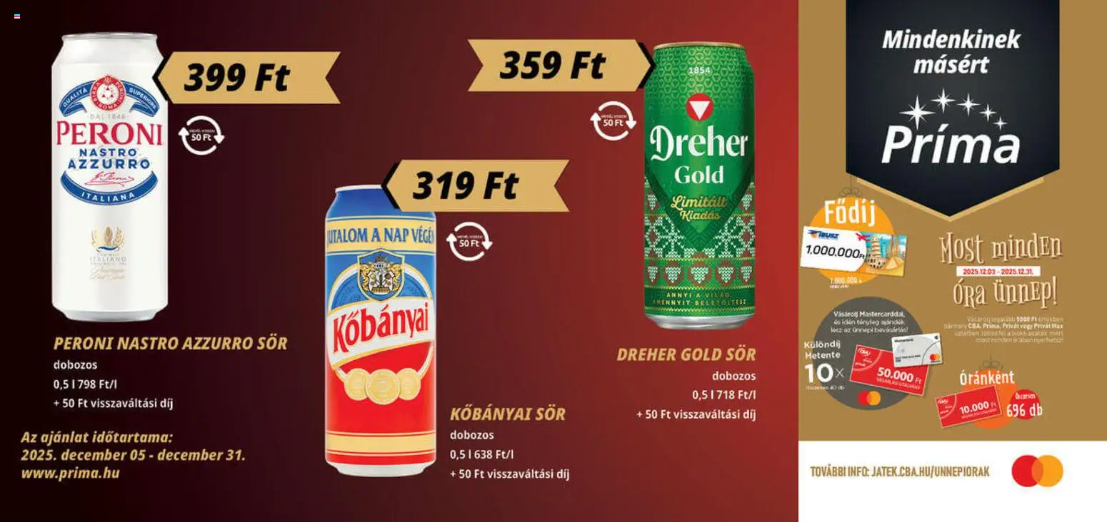 CBA Príma akciós ujság - amely érvényes a következő dátumtól: 05.12.2025 | Oldal: 4
