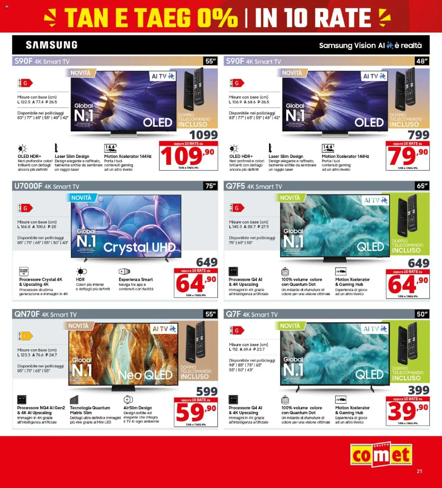 Volantino Comet del 19.02.2026 | Pagina: 21 | Prodotti: Telecomando, smart TV, TV, Gioco