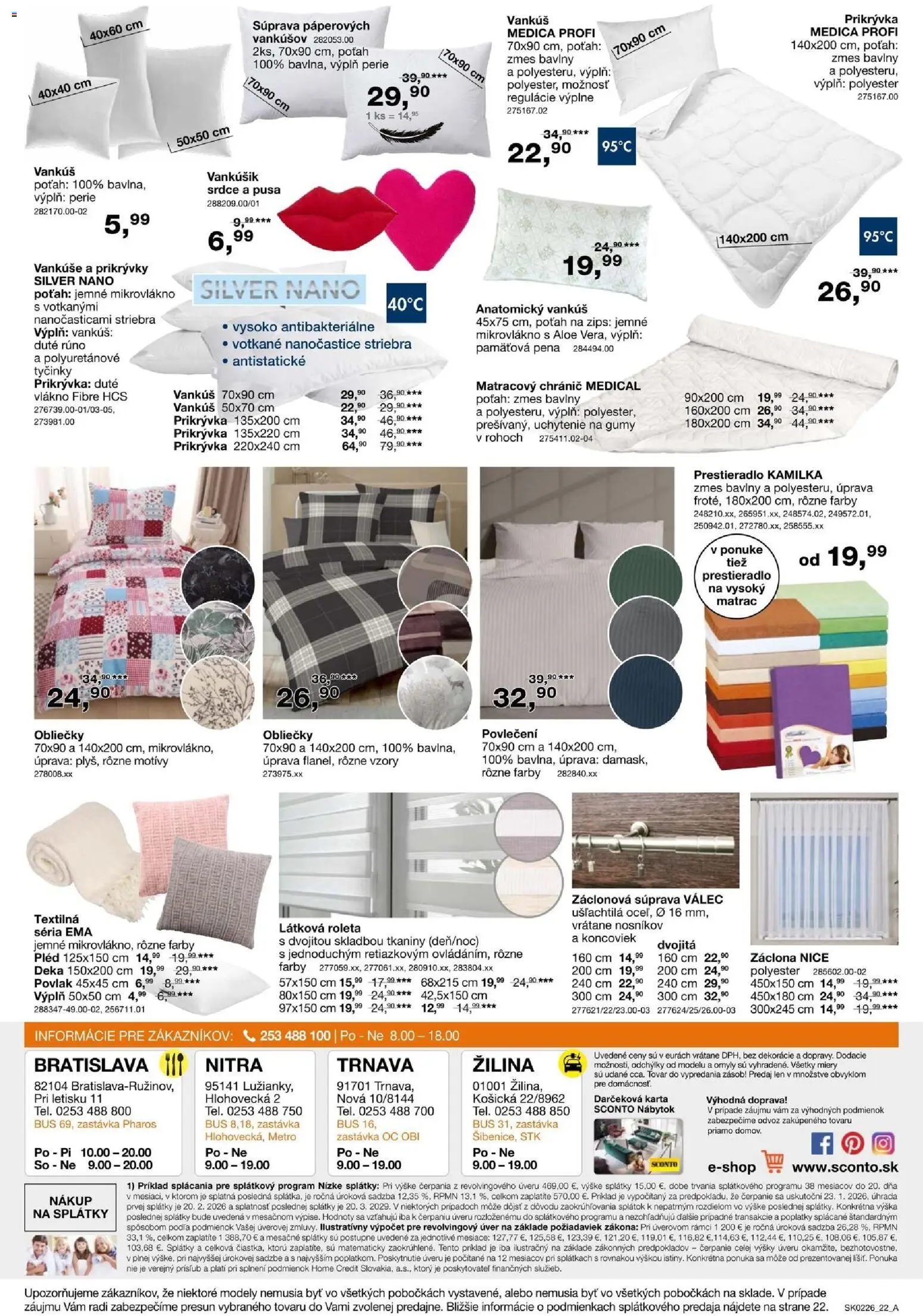 Nové Sconto nábytok akcie – leták je platný od 21.01.2026 | Strana: 22 | Produkty: Nábytok, Matrac, Obliečky, Vankúš