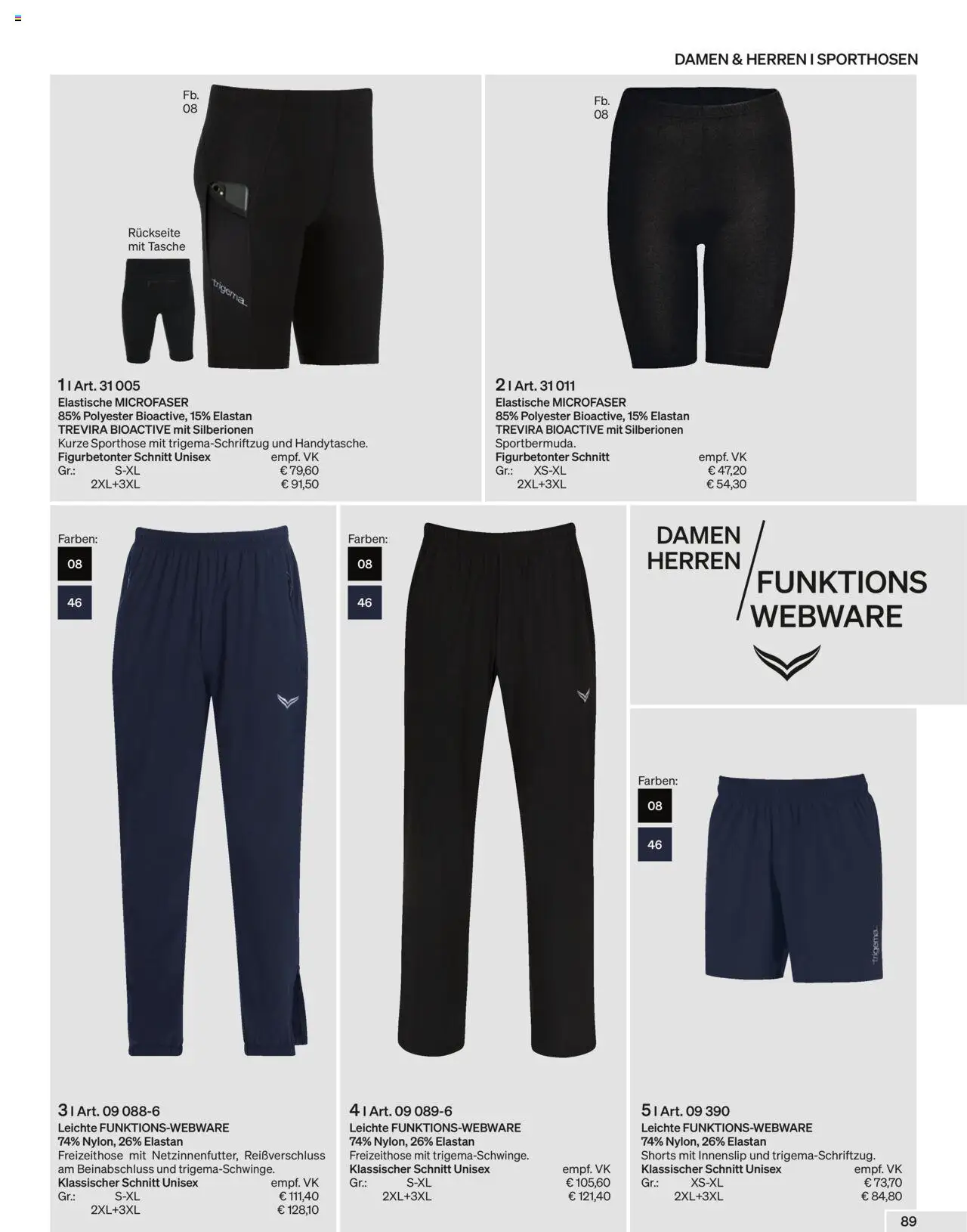 Trigema Prospekt 	 – gültig ab 01.09.2025 | Seite: 89 | Produkte: Sporthose, Leggings