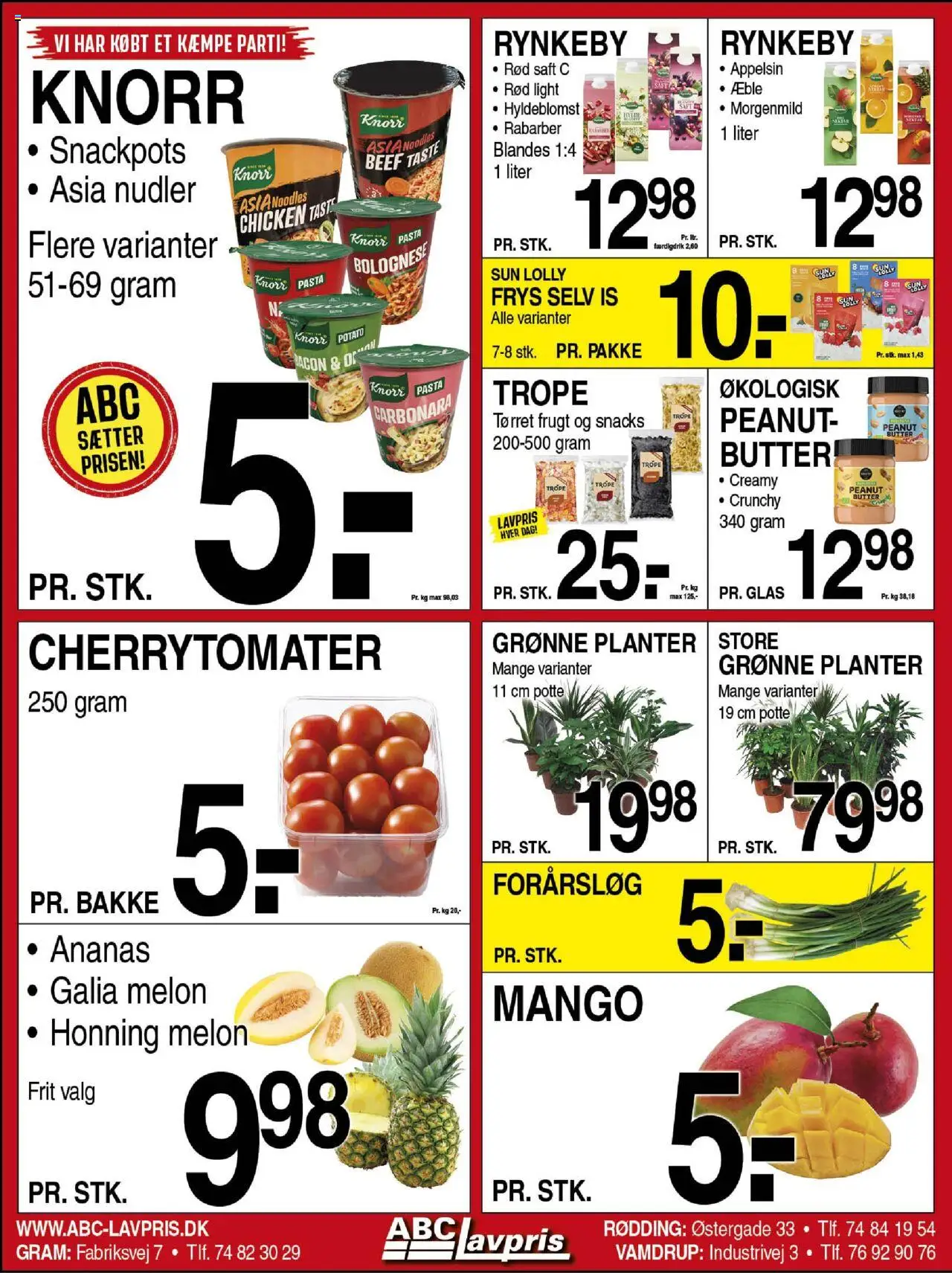 Abc Lavpris Tilbudsavis gyldig fra 06.08.2025 | Side: 5 | Produkter: Mango, Rabarber, Is, Tørret frugt