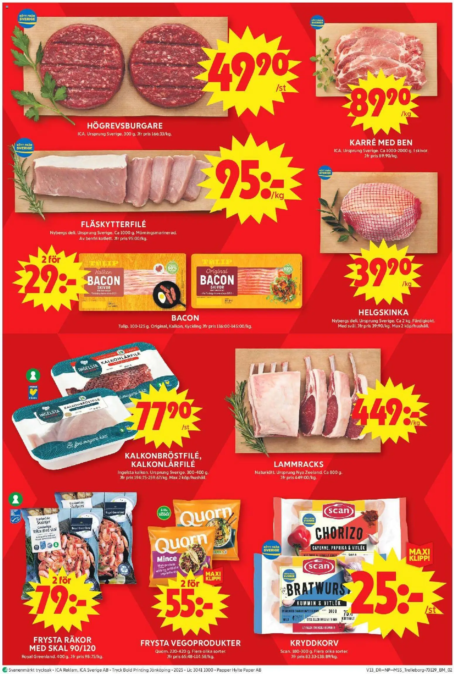 ICA Maxi reklamblad aktuell från 23.03.2026 | Sida: 2 | Produkter: Bacon, Fläskytterfilé, Vitlök, Papper