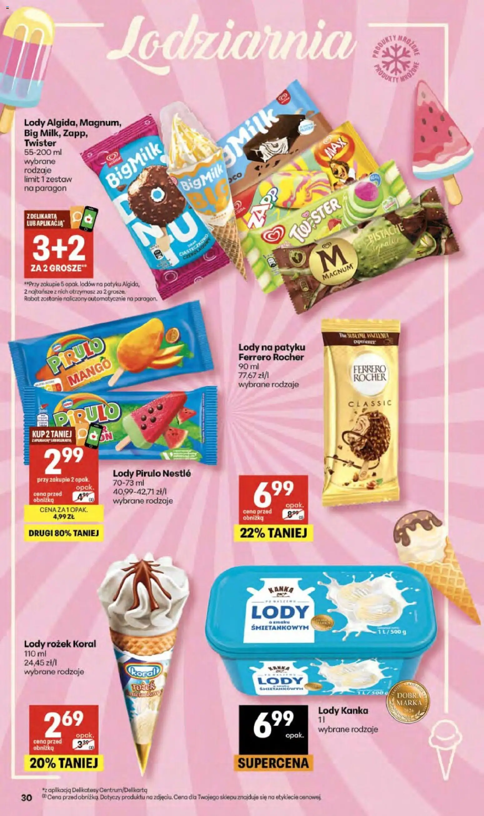 Delikatesy Centrum gazetka od 23.04.2026 | Strona: 30 | Produkty: Mango, Delikatesy, Lody na patyku, Lody