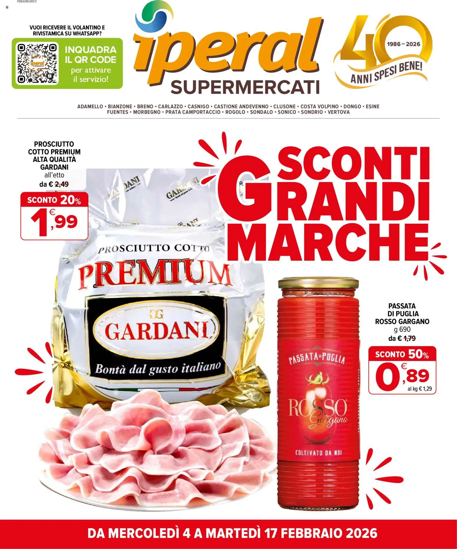 Volantino Iperal del 04.02.2026 | Pagina: 1 | Prodotti: Prosciutto Cotto, Prosciutto