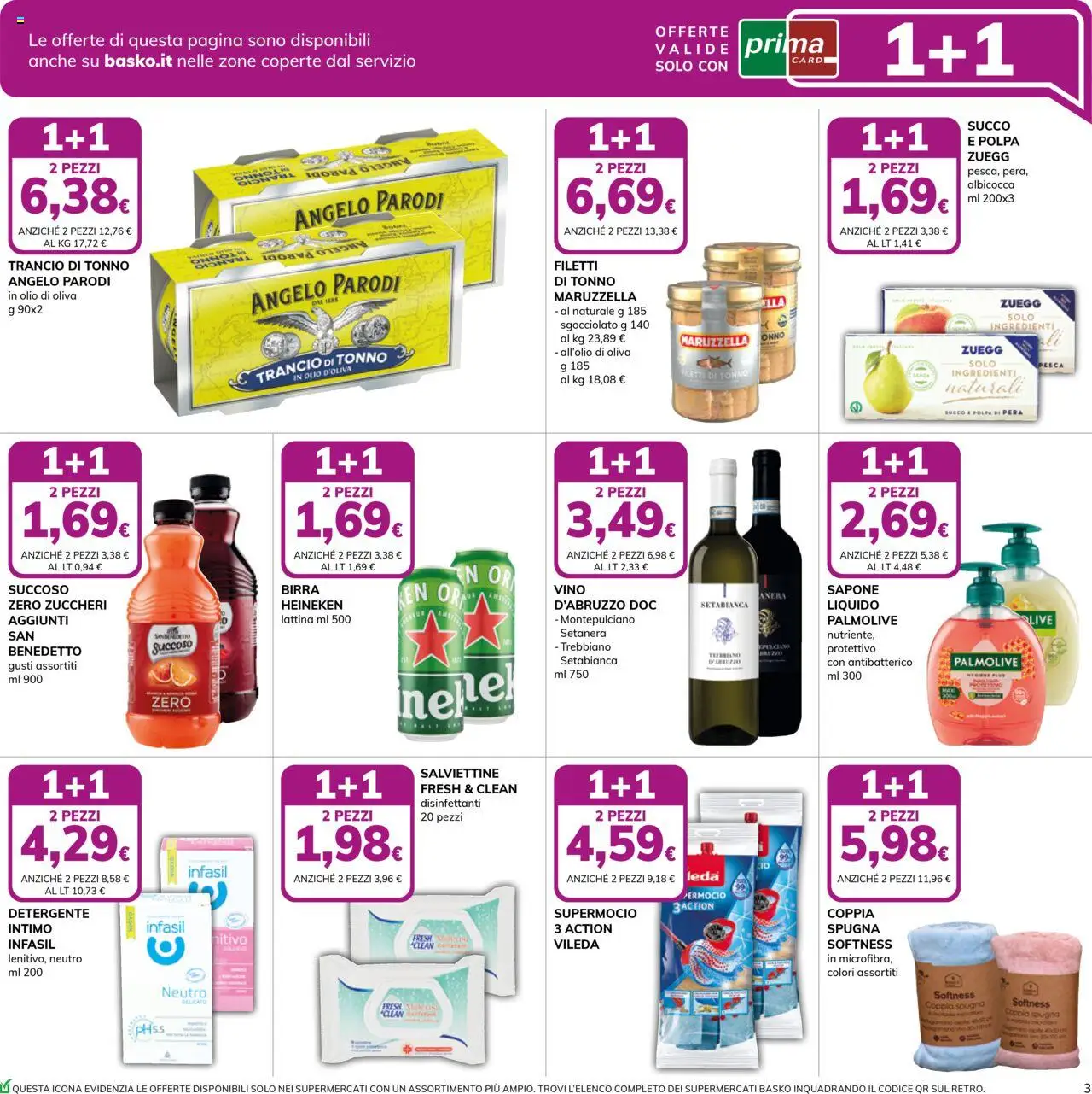 Volantino Basko del 16.09.2025 | Pagina: 3 | Prodotti: Spugna, Detergente, Tonno, Olio di Oliva