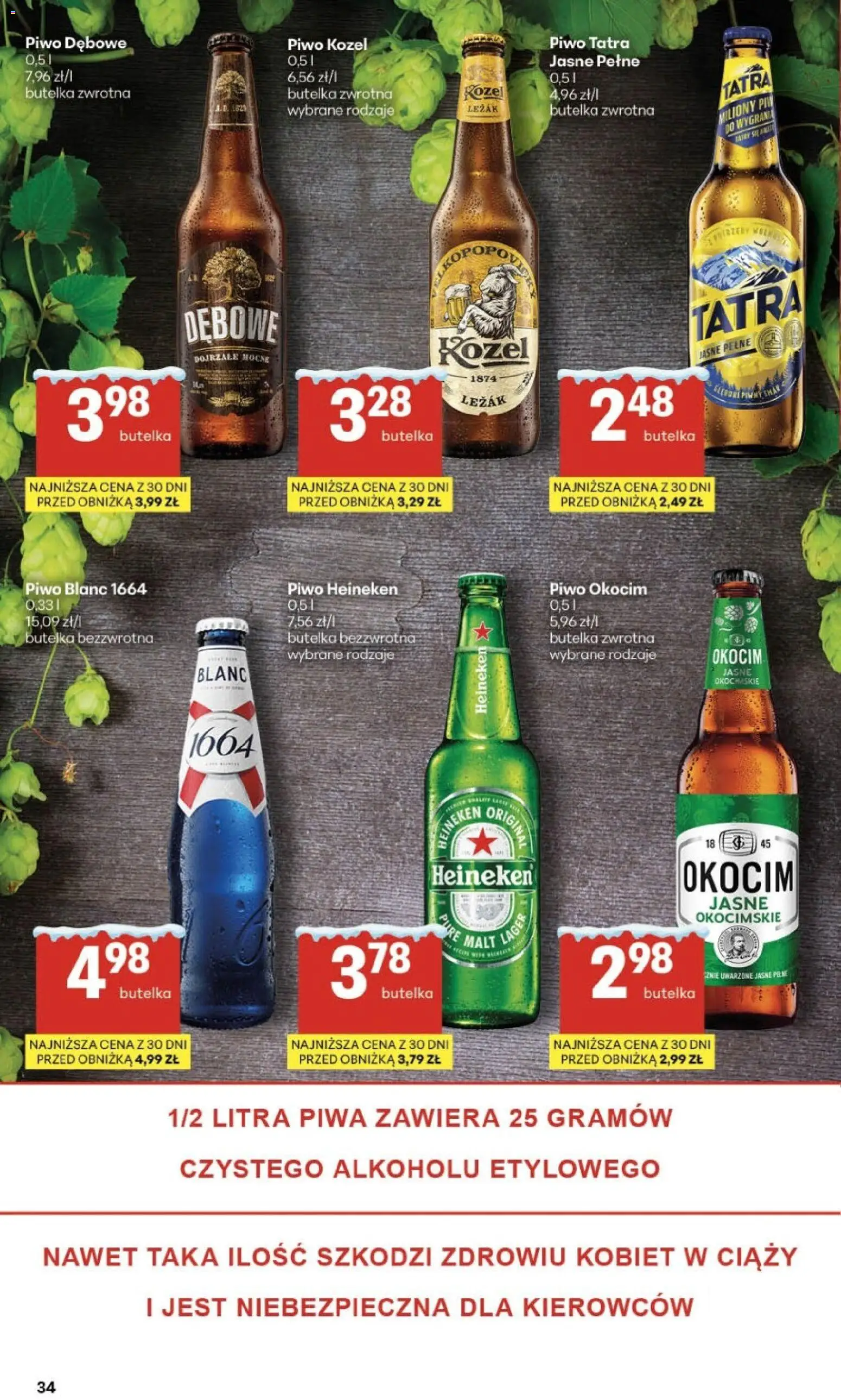 Delikatesy Centrum Gazetka od 15.01.2026 | Strona: 34 | Produkty: Leżak, Piwo, Piwo kozel, Heineken
