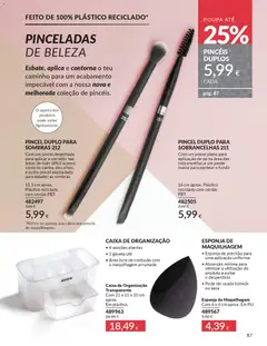 Pré-visualização CAIXA DE ORGANIZAÇÃO Transparente, Com 21 x 11 x 10 cm aprox. Em plástico. 6 secções abertas, 1 gaveta útil, Área livre de confusão com a maquilhagem arrumada válido de 01.11.2025 | Página: 87