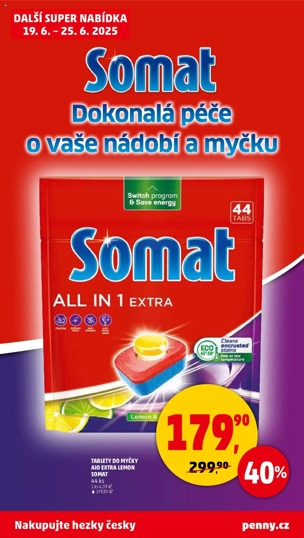 Penny Market leták - Čtvrtečník od 19.06.2025 | Strana: 36 | Produkty: Tablety do myčky, Nádobí, Somat