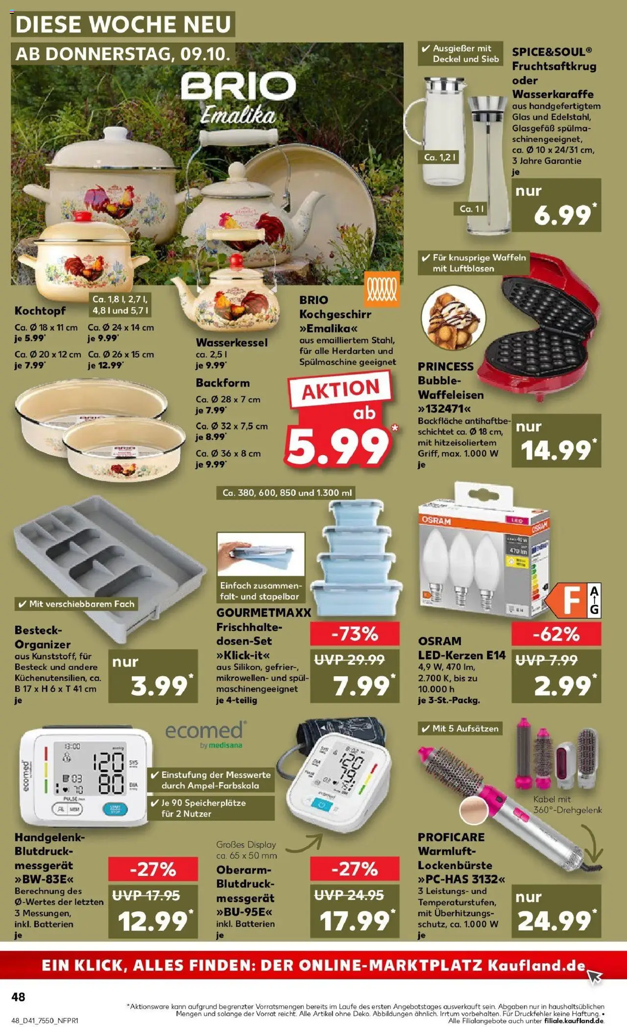 Kaufland prospekt Geislingen An Der Steige	 – gültig ab 09.10.2025 | Seite: 48 | Produkte: Batterien, Waffeln, Waffeleisen, Monitor