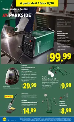 Pré-visualização Lidl Novidades válido de 13.10.2025 | Página: 14 | Produtos: Óculos, Ventilador, Capacete, Ferramentas