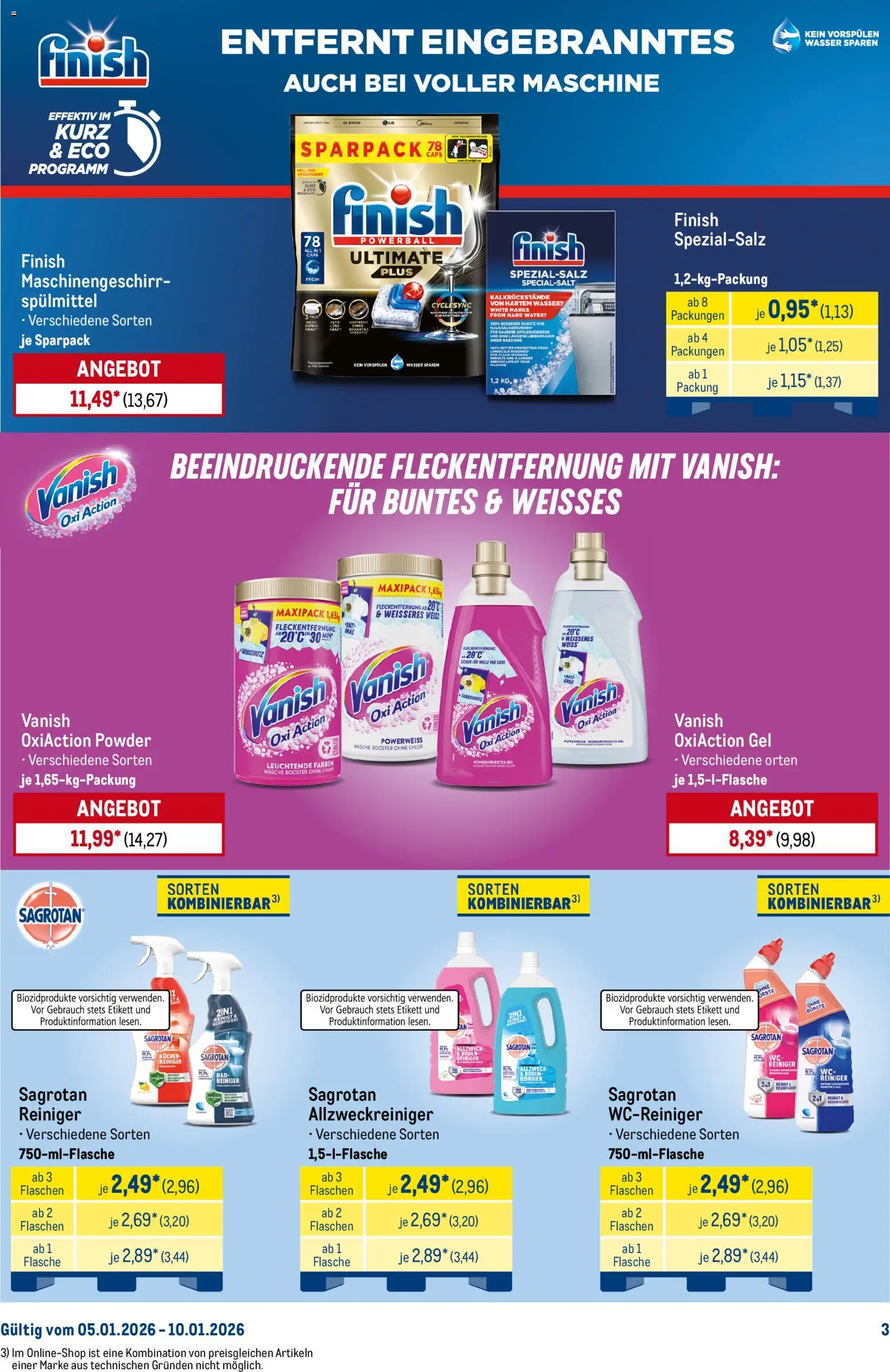 Metro  Starke Marken – gültig ab 05.01.2026 | Seite: 3 | Produkte: Finish, Wasser, Kuchen