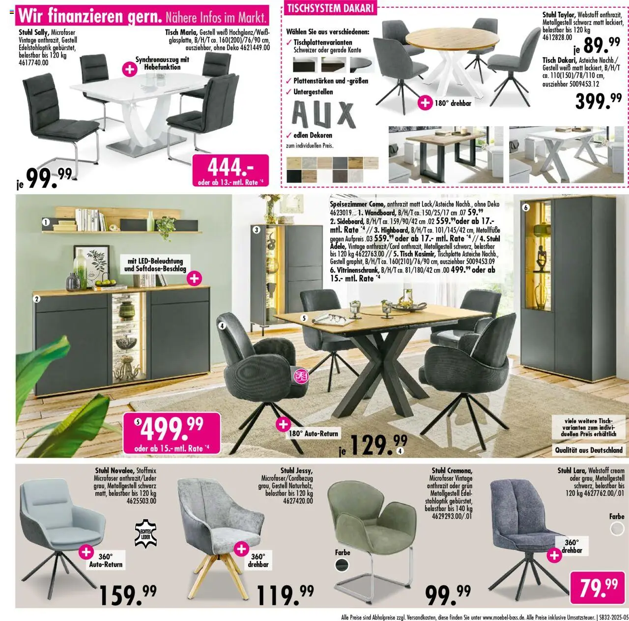 SB Möbel Boss Prospekt 	 - gültig ab dem 02.08.2025 | Seite: 5 | Produkte: Tisch, Stuhl