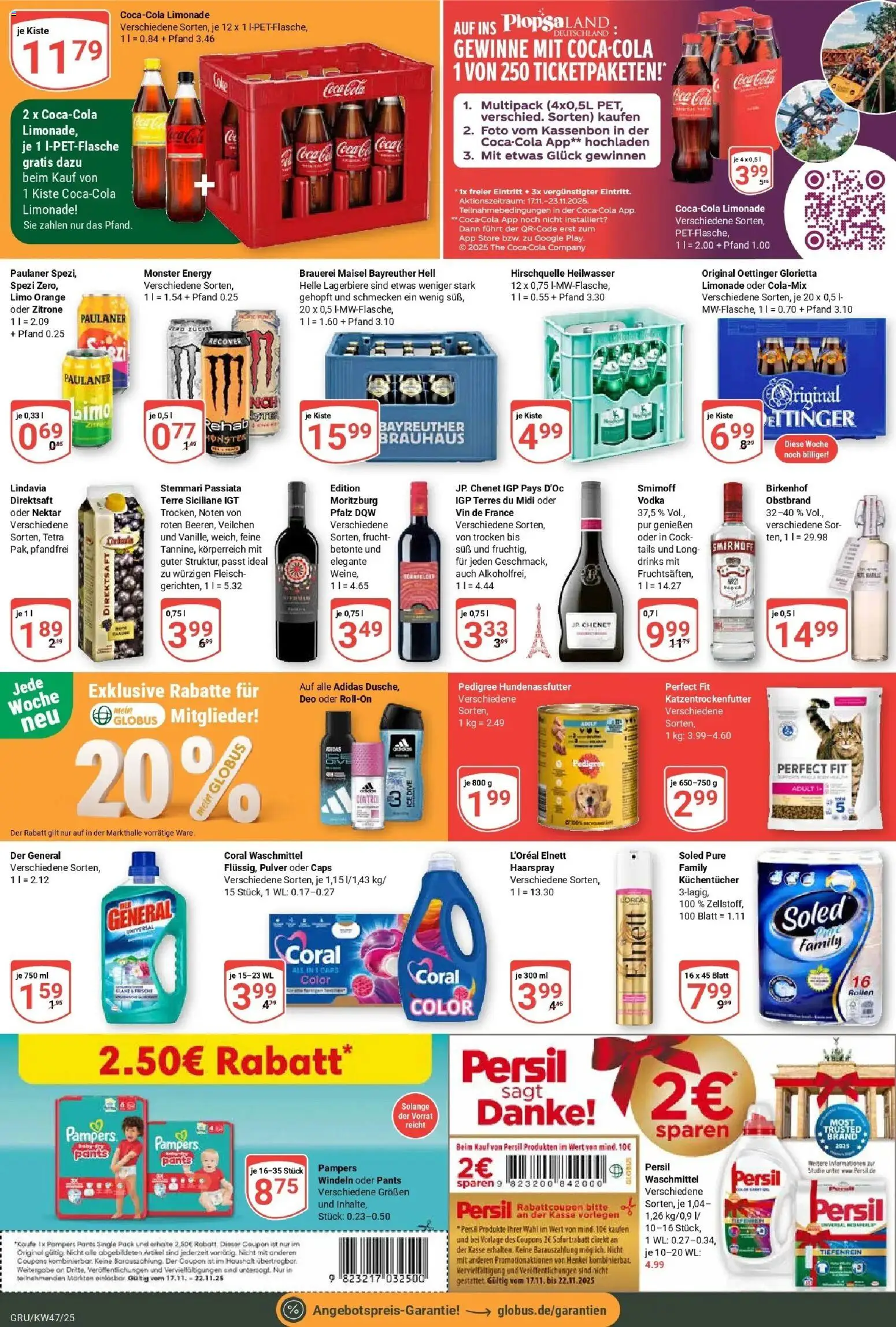 Globus prospekt Grünstadt	 – gültig ab 17.11.2025 | Seite: 3 | Produkte: Coca cola, Energy, Pampers, Vodka