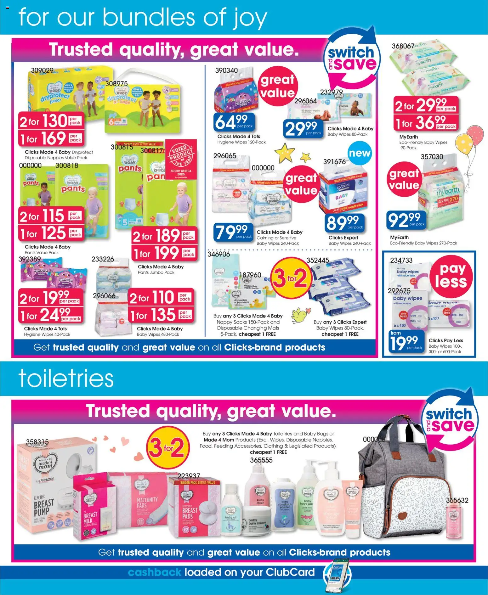 New Clicks catalogue – valid from 25.03.2026 | Page: 22 | Products: Pants, Powder, Cream, Nappies