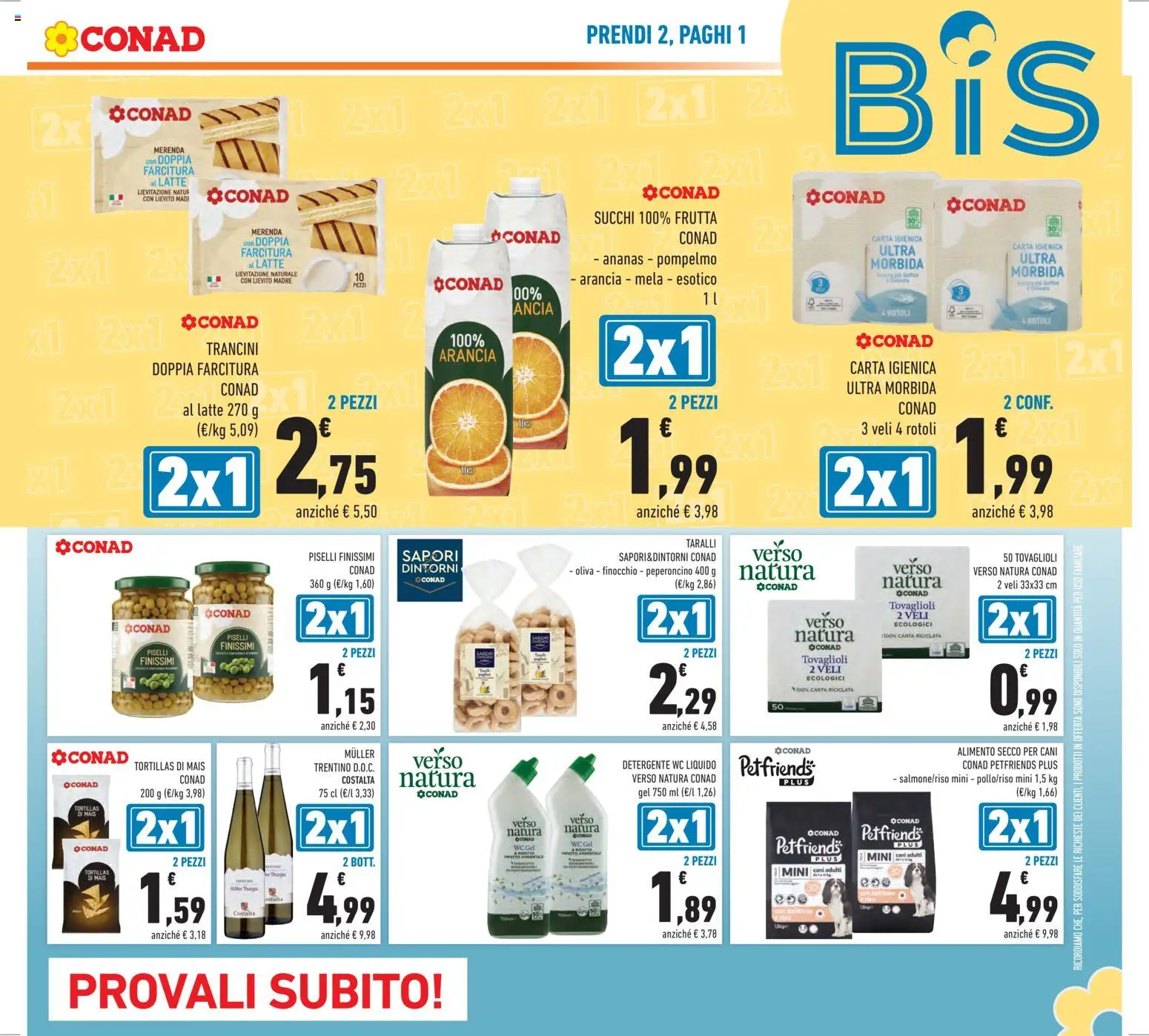 Volantino Conad del 14.01.2026 | Pagina: 5 | Prodotti: Detergente, Tortillas, Piselli, Taralli