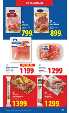 Spécialités Francaises Jambon sonka, Jambon sonka, 9 hónapig érlelt, 150 g - amely érvényes a következő dátumtól: 12.02.2026 | Oldal: 53