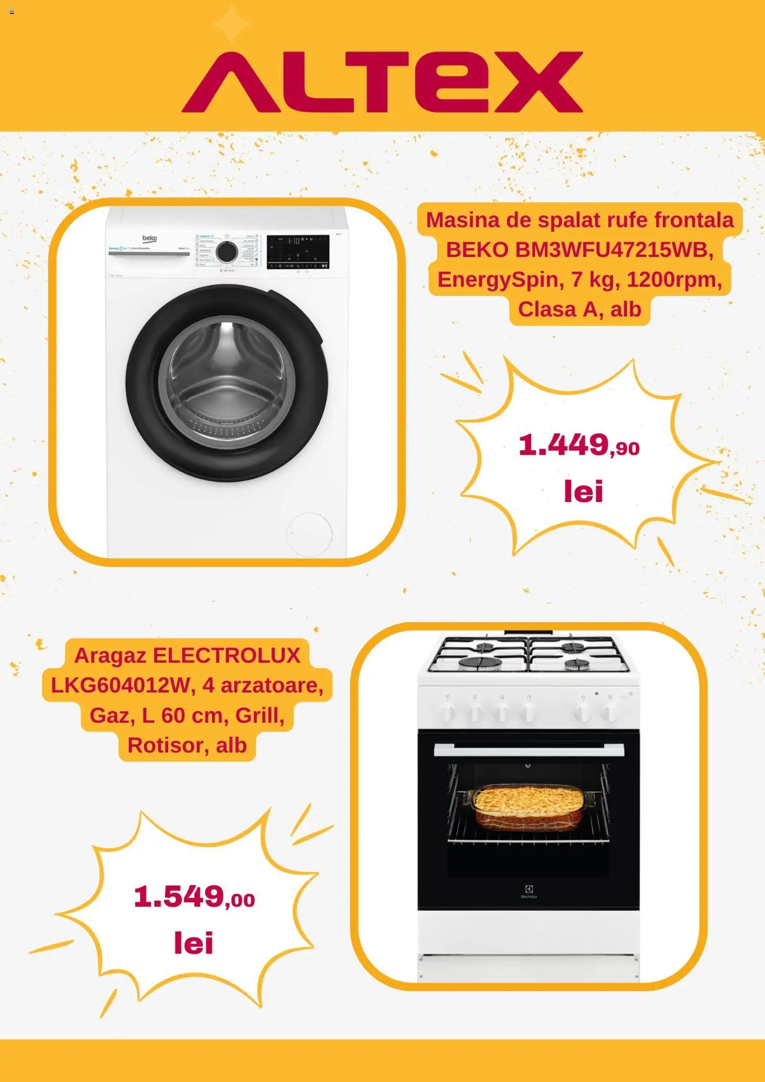 Noul catalog Altex – valabil de la 15.01.2026 | Pagină: 6 | Produse: Mașină De Spălat, Aragaz