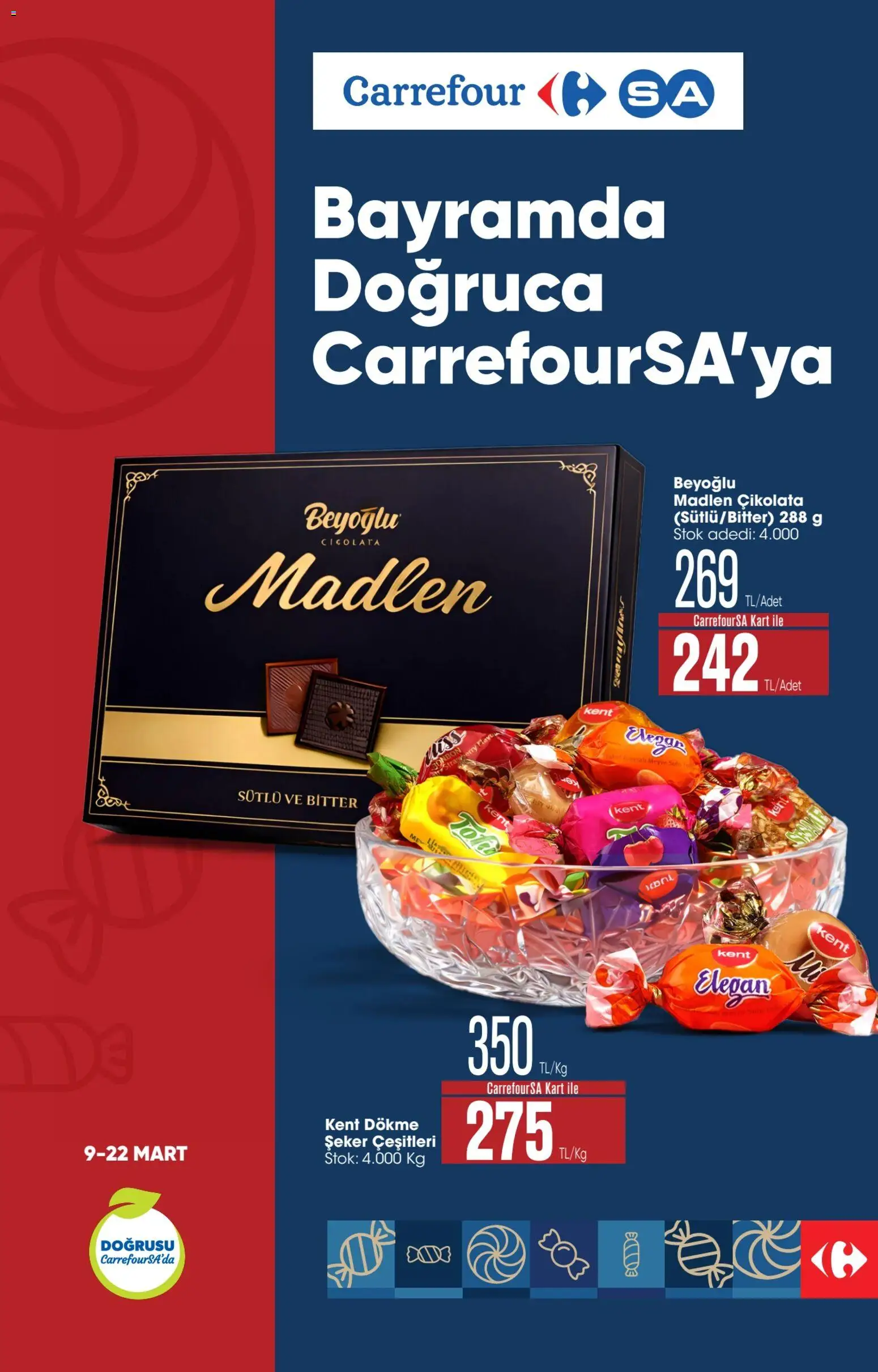 CarrefourSA Katalog - 09.03.2026 tarihinden itibaren geçerlidir | Sayfa: 1 | Ürünler: Çikolata, Şeker, Meyve