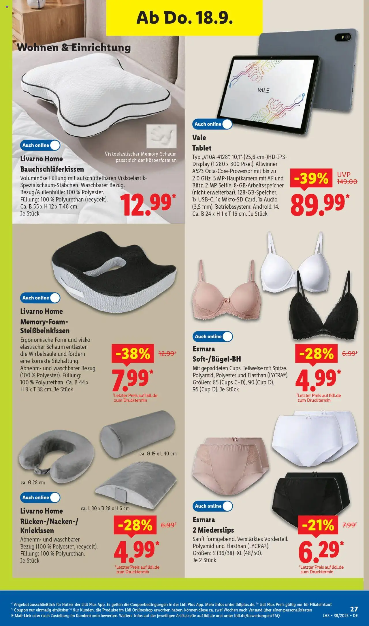 Lidl Prospekt Zossen – gültig ab 15.09.2025 | Seite: 43 | Produkte: Tablet, Audio