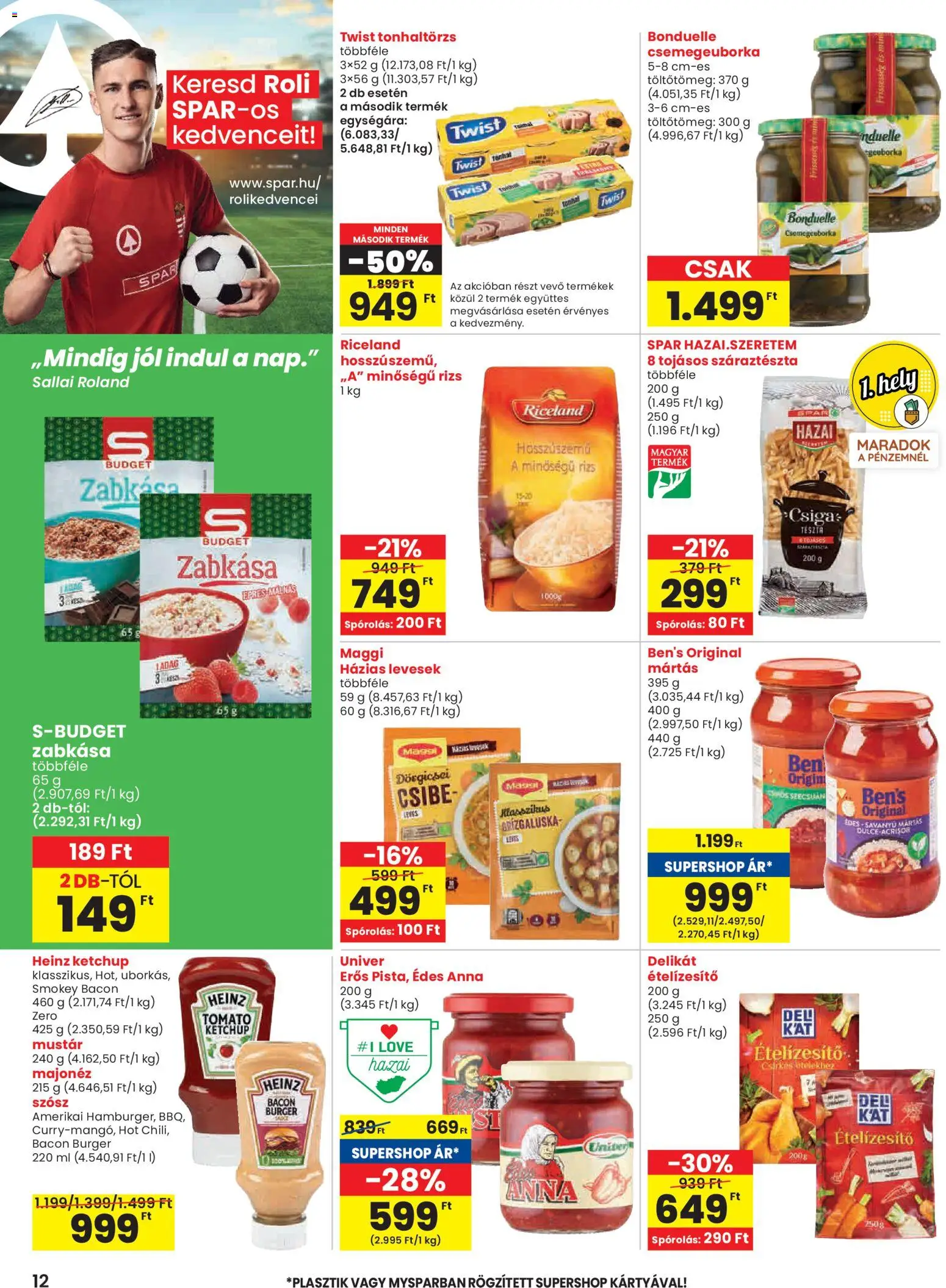 Spar akciós ujság - amely érvényes a következő dátumtól: 30.10.2025 | Oldal: 12 | Termékek: Maggi, Tészta, Száraztészta, Ételízesítő