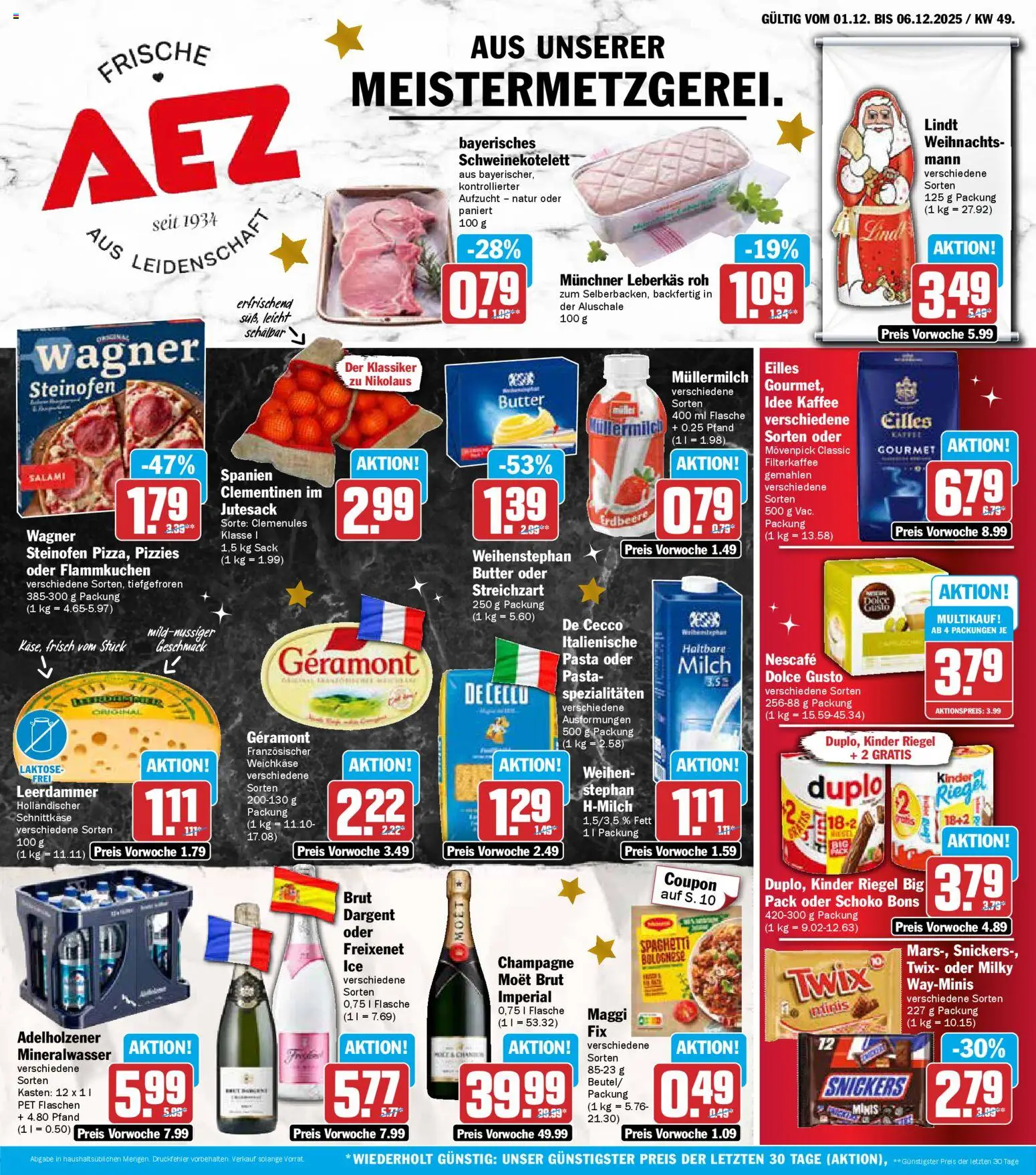 AEZ Prospekt 	 – gültig ab 01.12.2025 | Seite: 1 | Produkte: Nescafe, Kaffee, Mineralwasser, Weihenstephan butter
