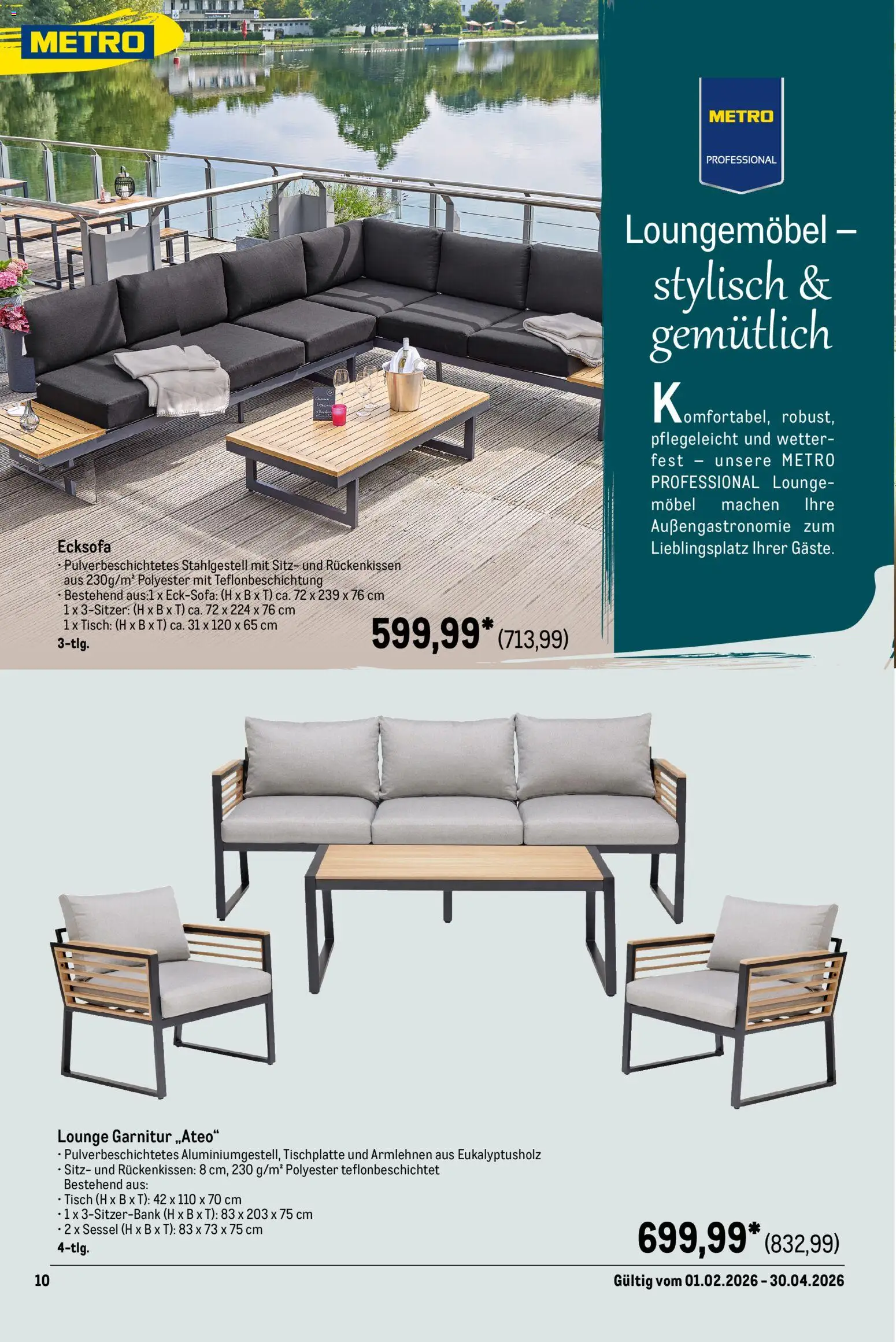 Metro Outdoor für Profis – gültig ab 01.02.2026 | Seite: 10 | Produkte: Ecksofa, Sessel, Tisch